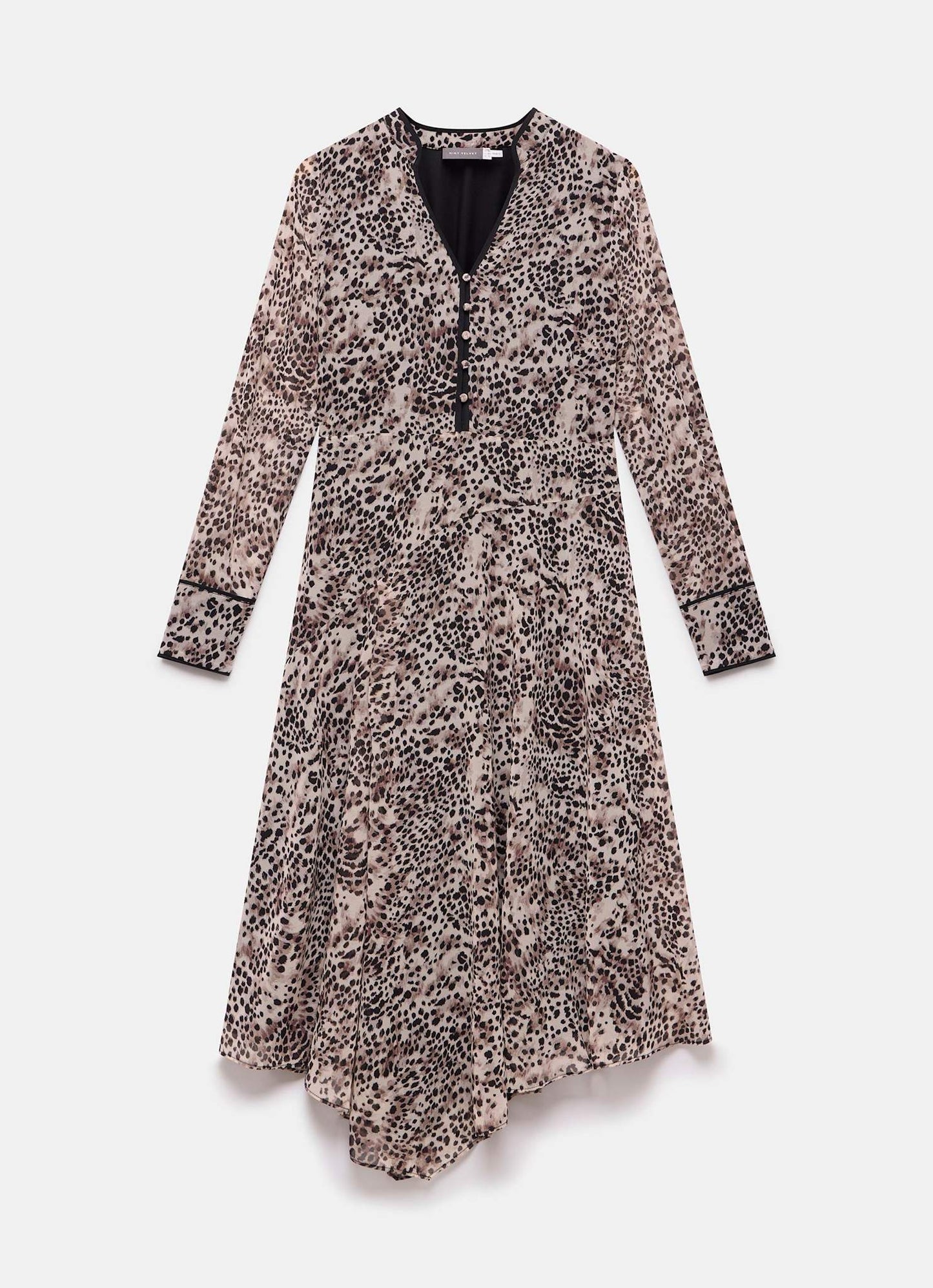 Leopard Print Asymmetric Midi Dress