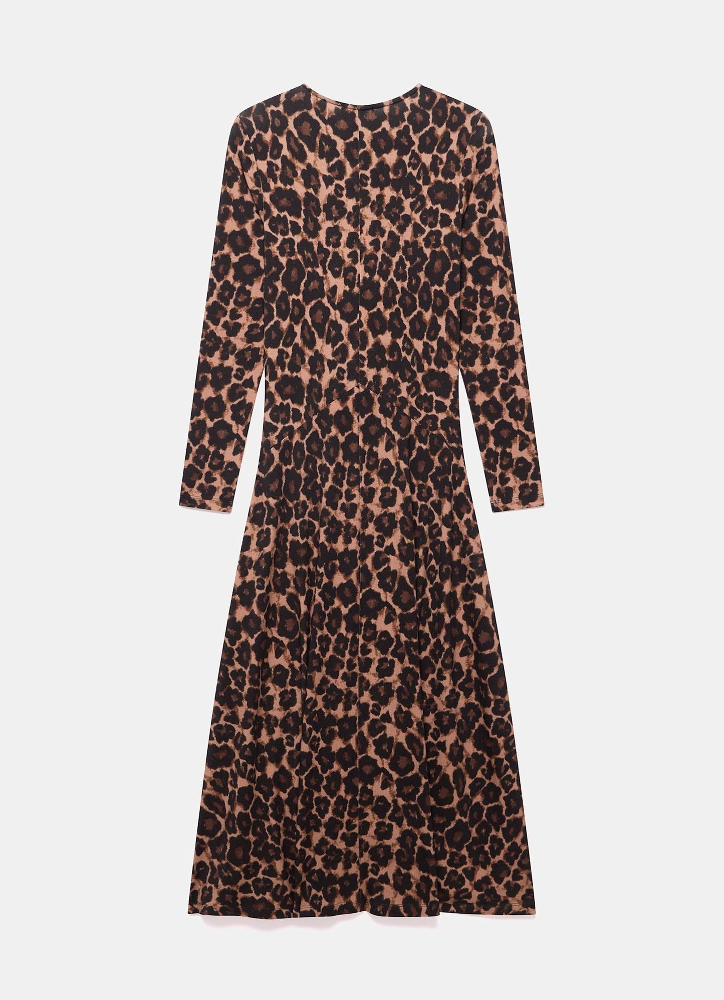 Leopard Print Ruched Midi Dress