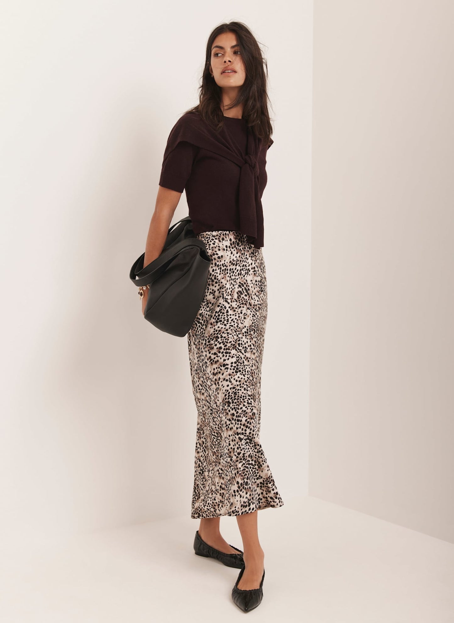 Leopard Print Slip Skirt