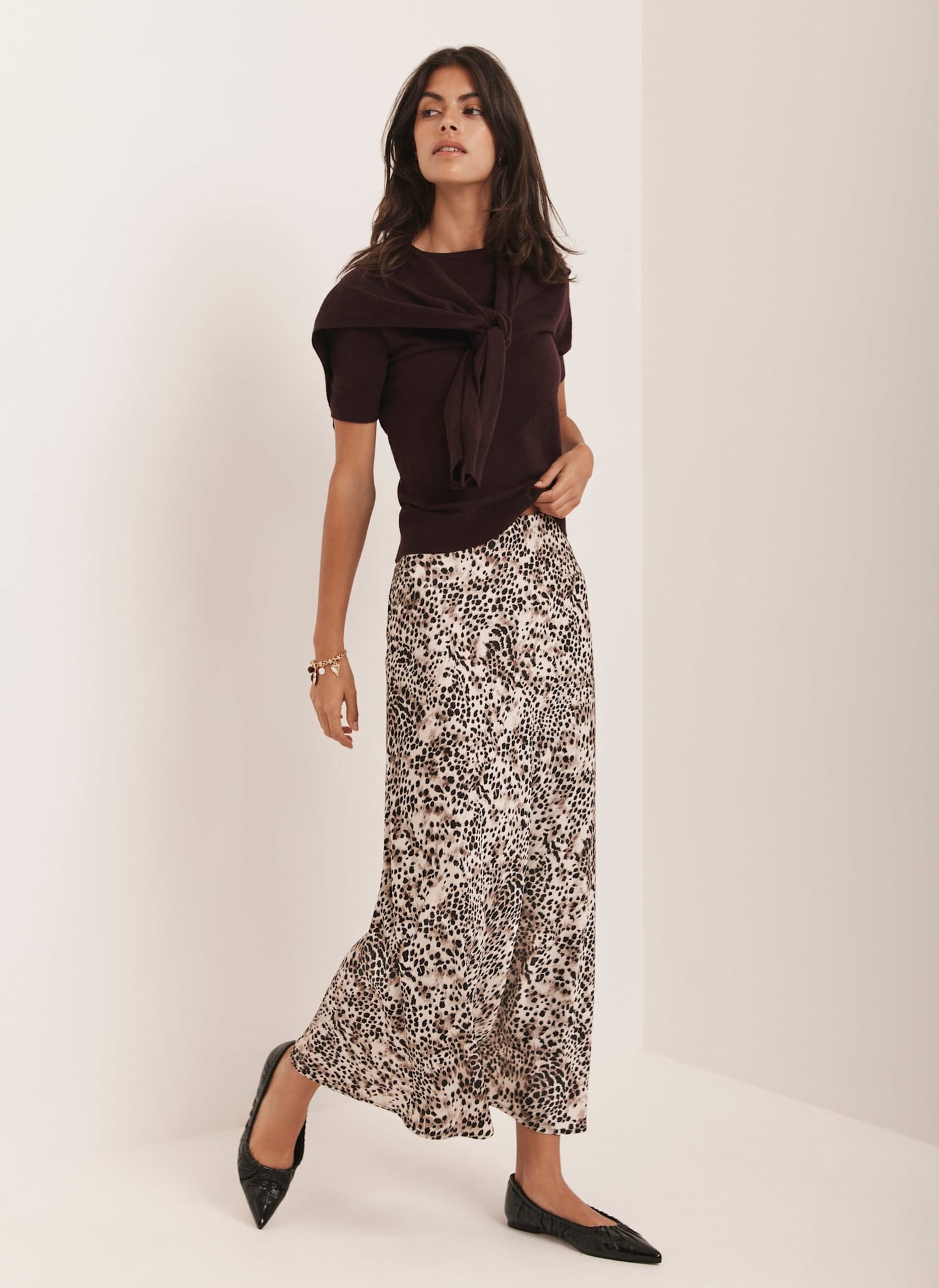 Leopard Print Slip Skirt
