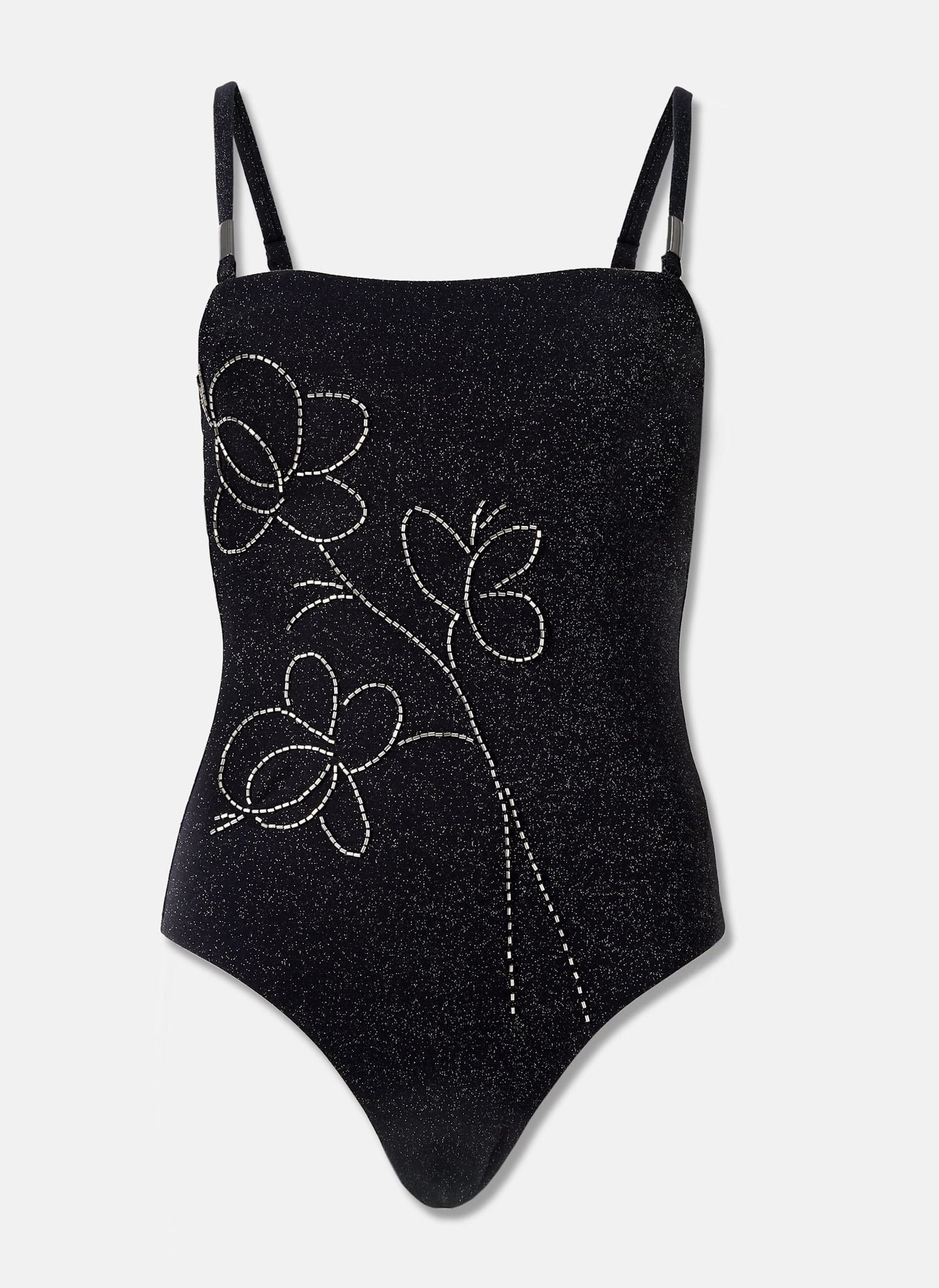 Black Beaded Detail Bandeau Swimsuit