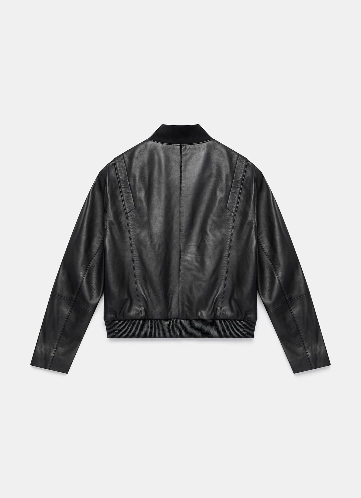 Black Leather Bomber Jacket