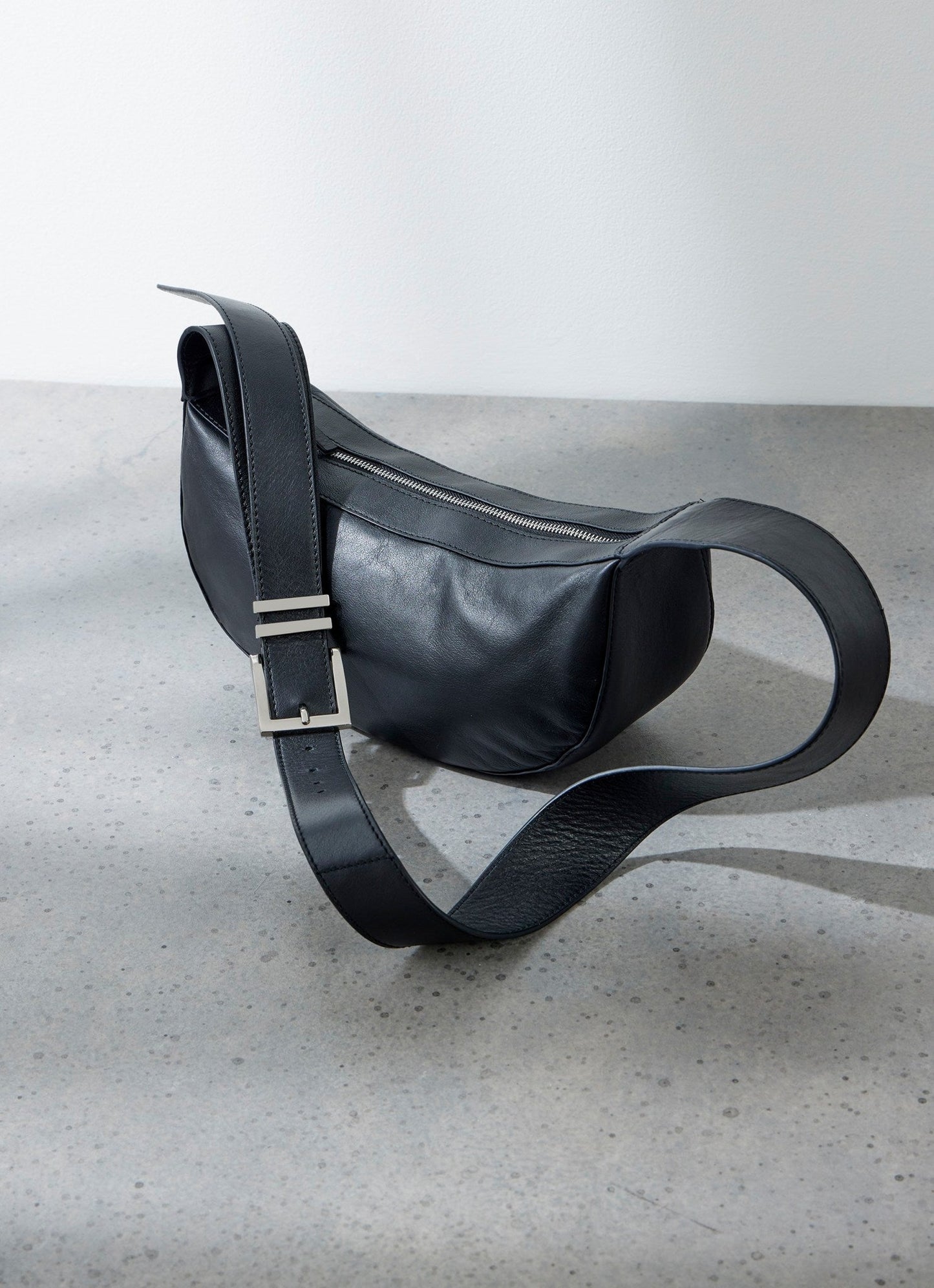 Black Leather Sling Bag