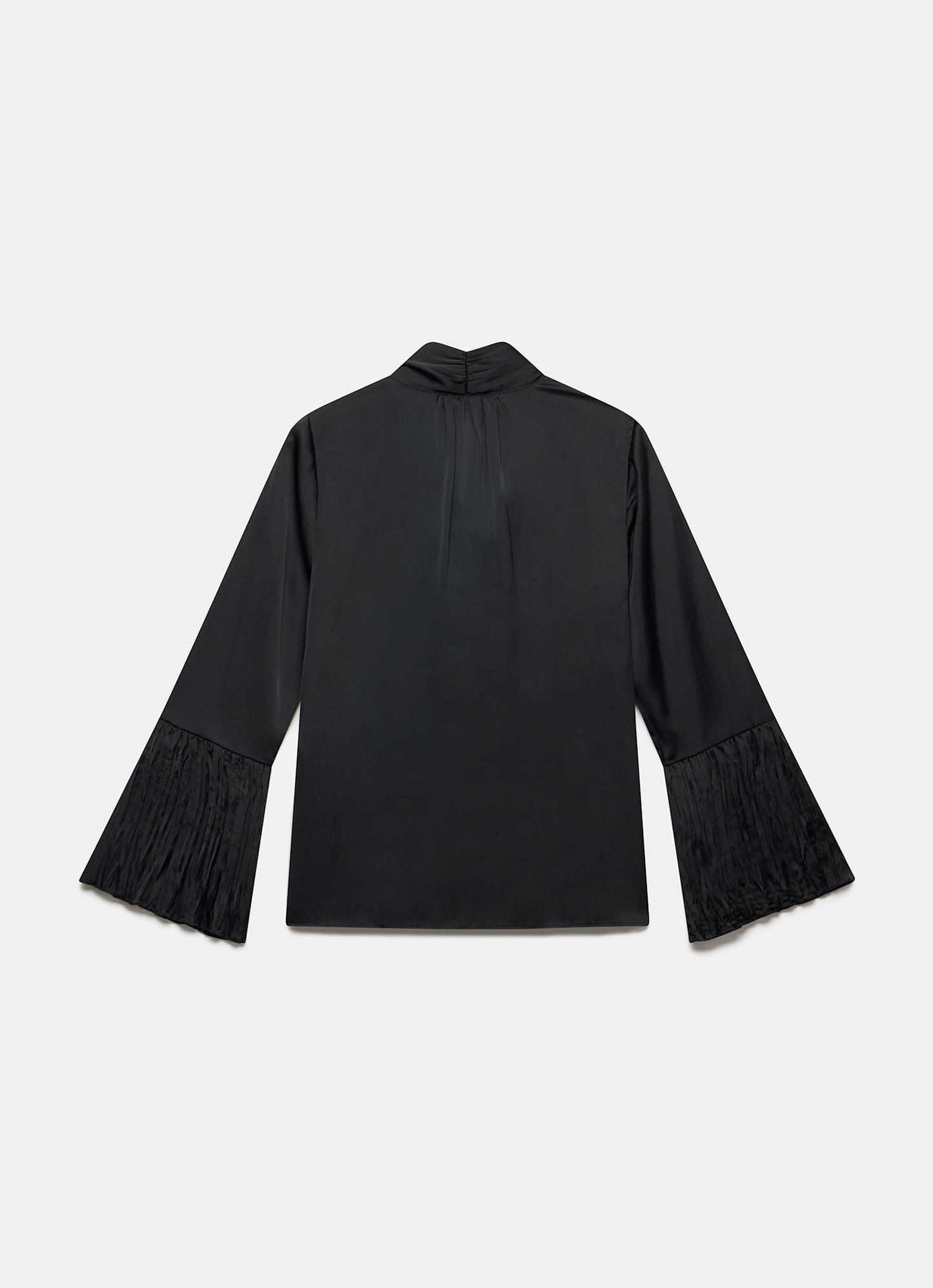 Black Satin Bow Blouse