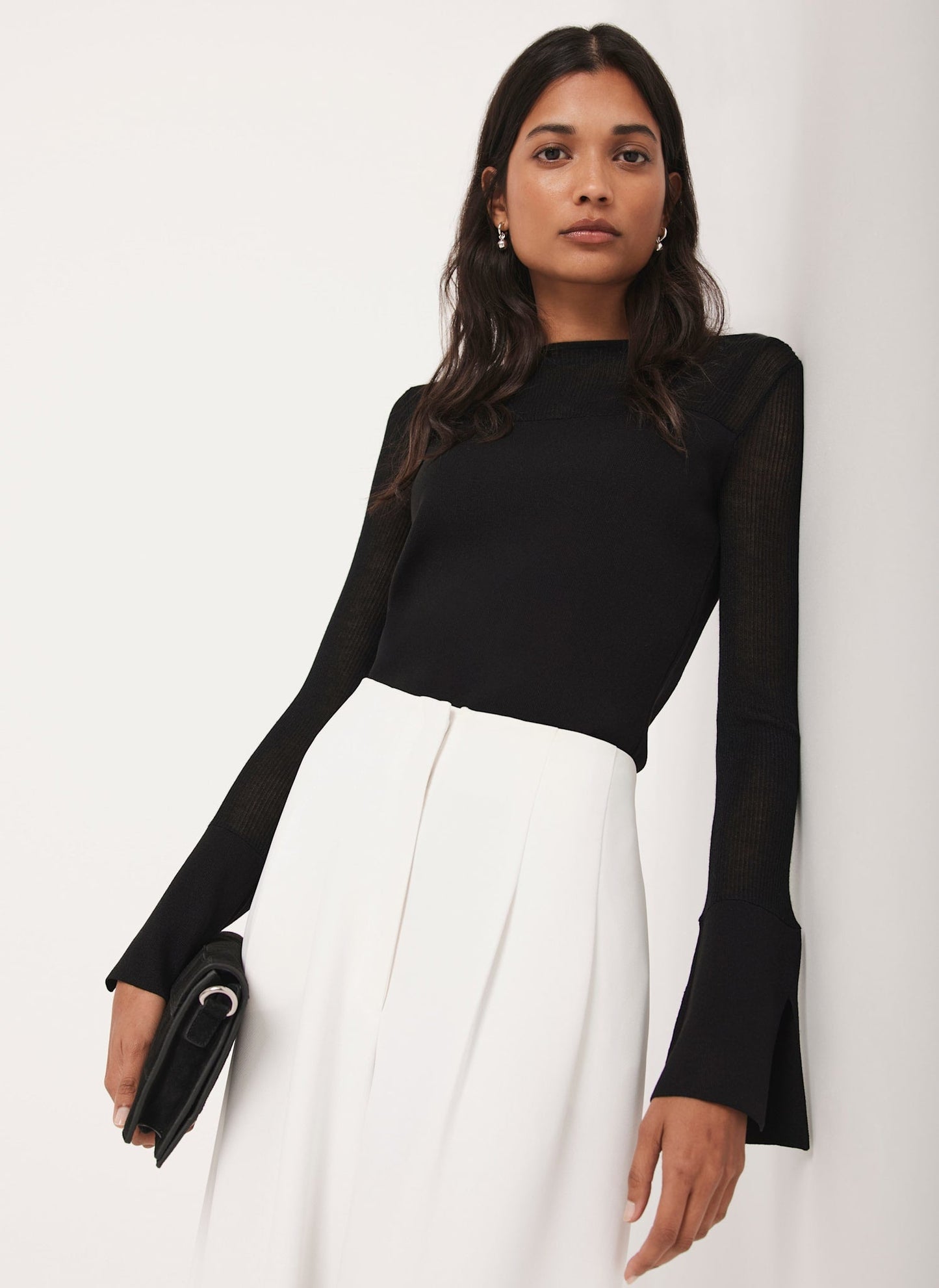 Black Sheer Knit Top