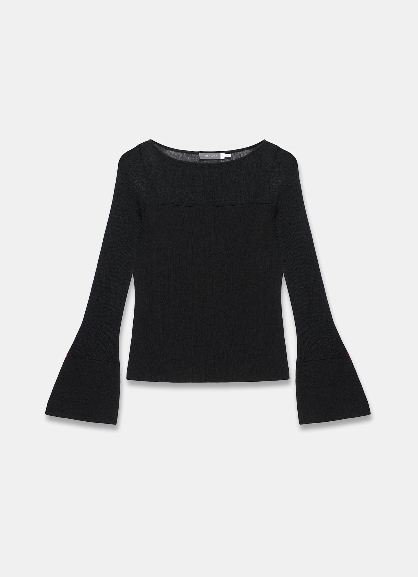 Black Sheer Knit Top