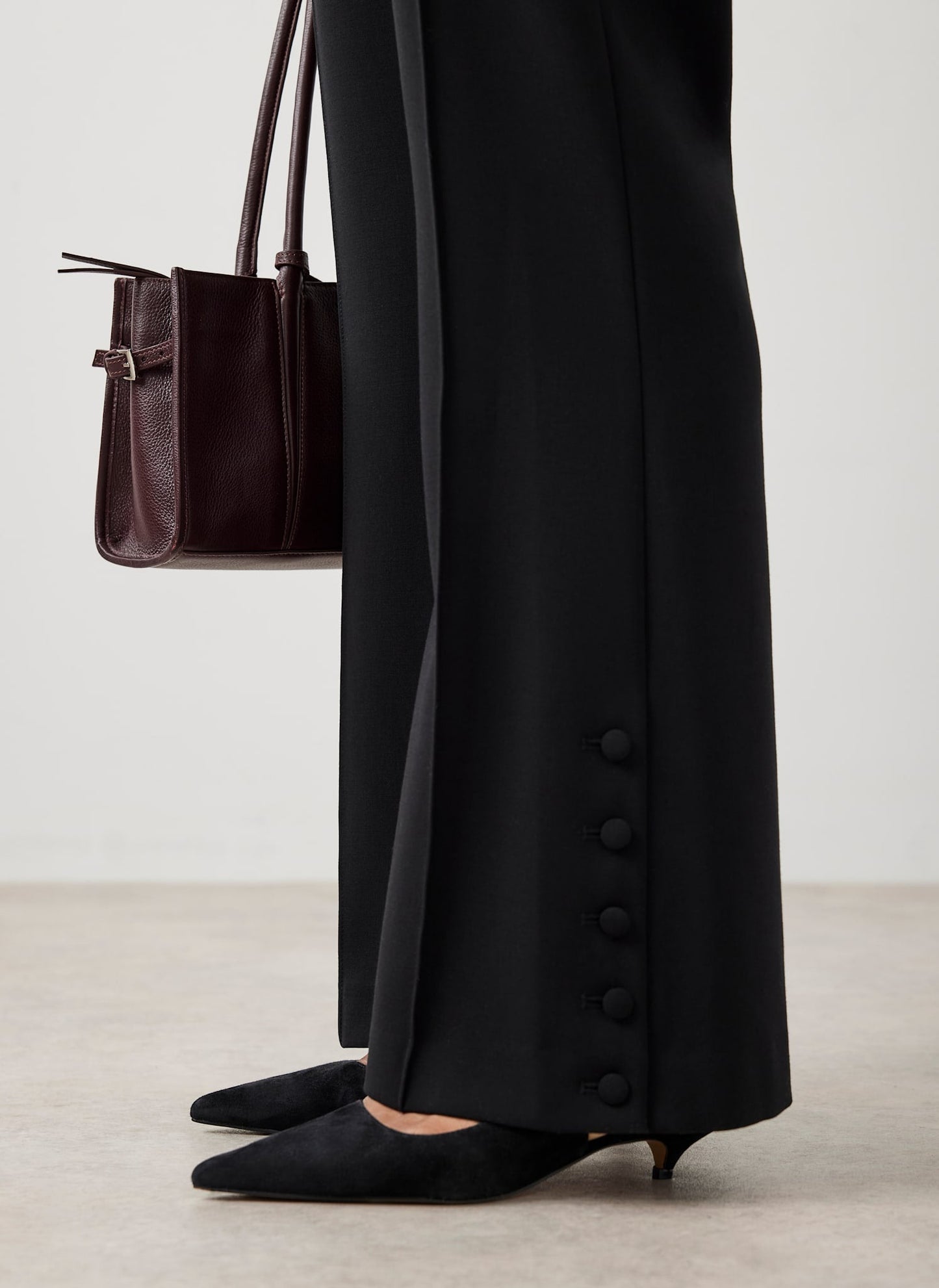 Black Tailored Bootcut Trousers