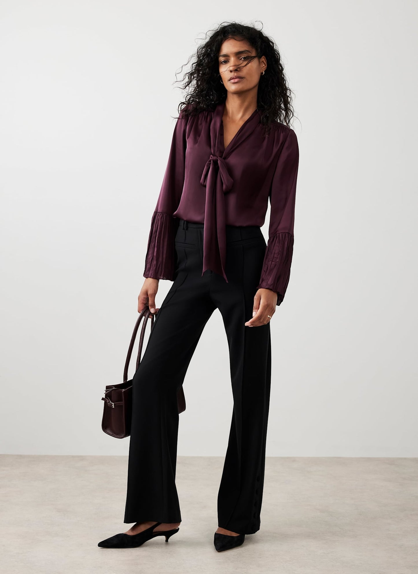 Black Tailored Bootcut Trousers