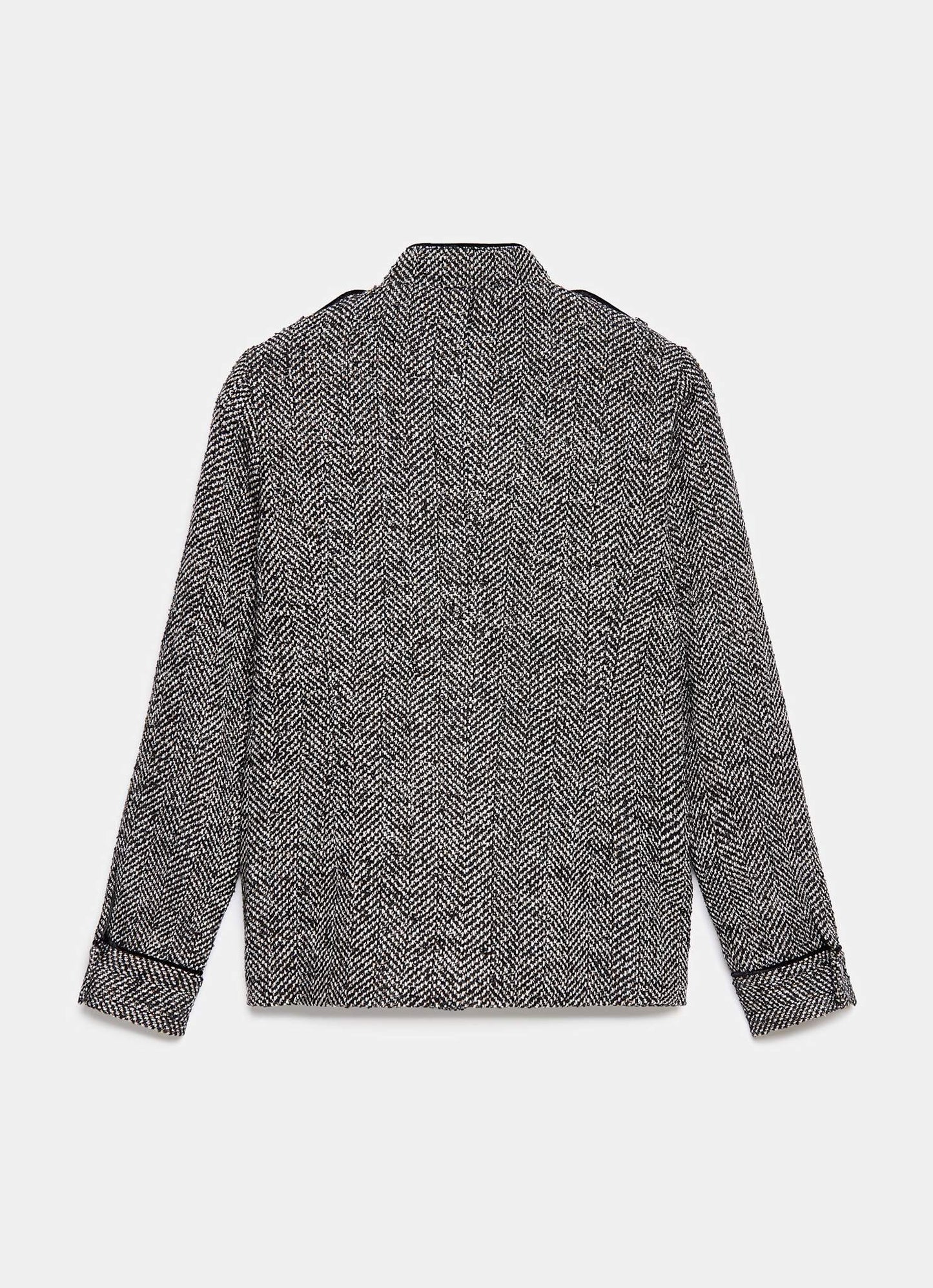 Black Textured Military Jacket