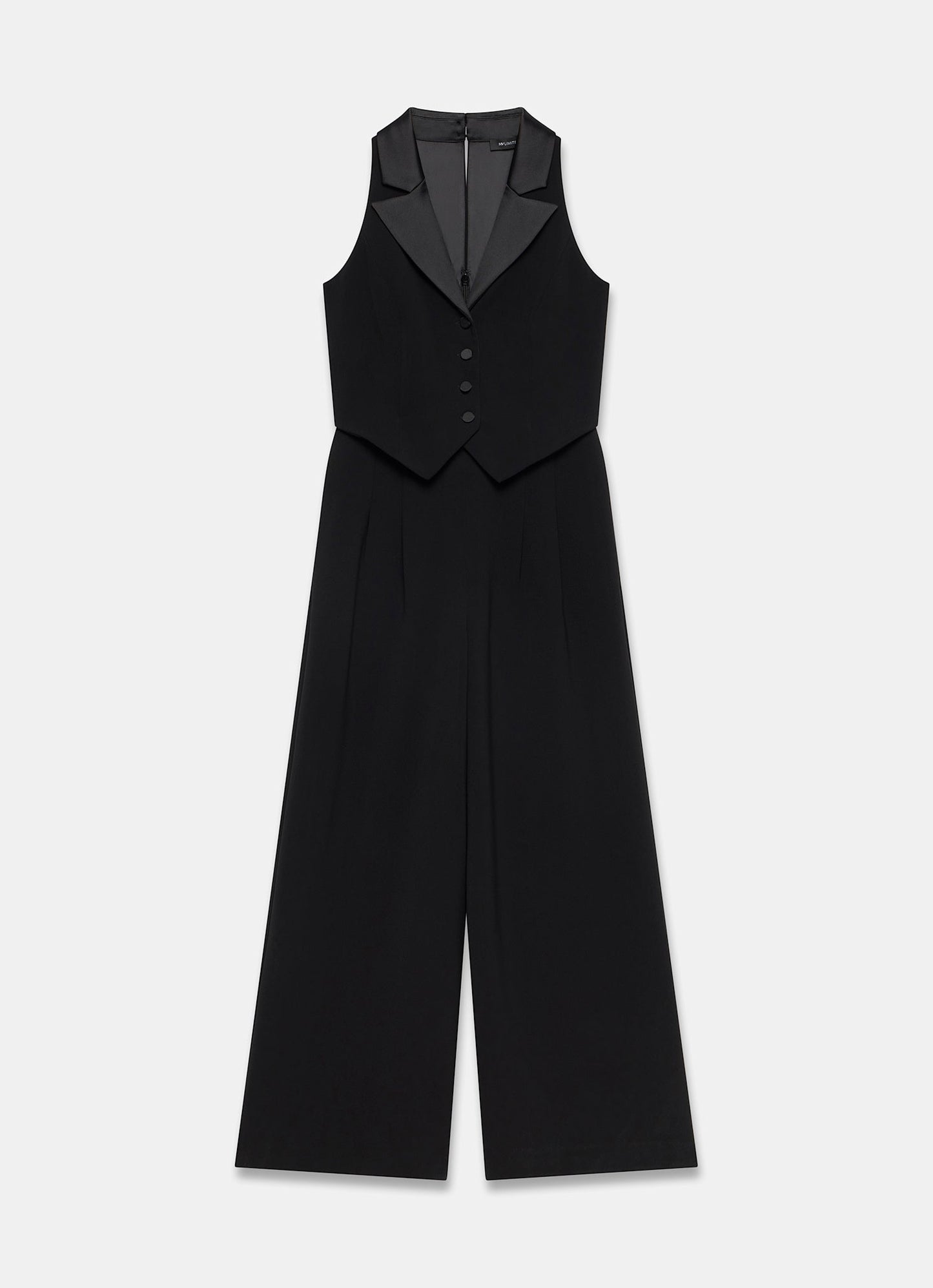 Black Tuxedo Wide Leg Jumpsuit