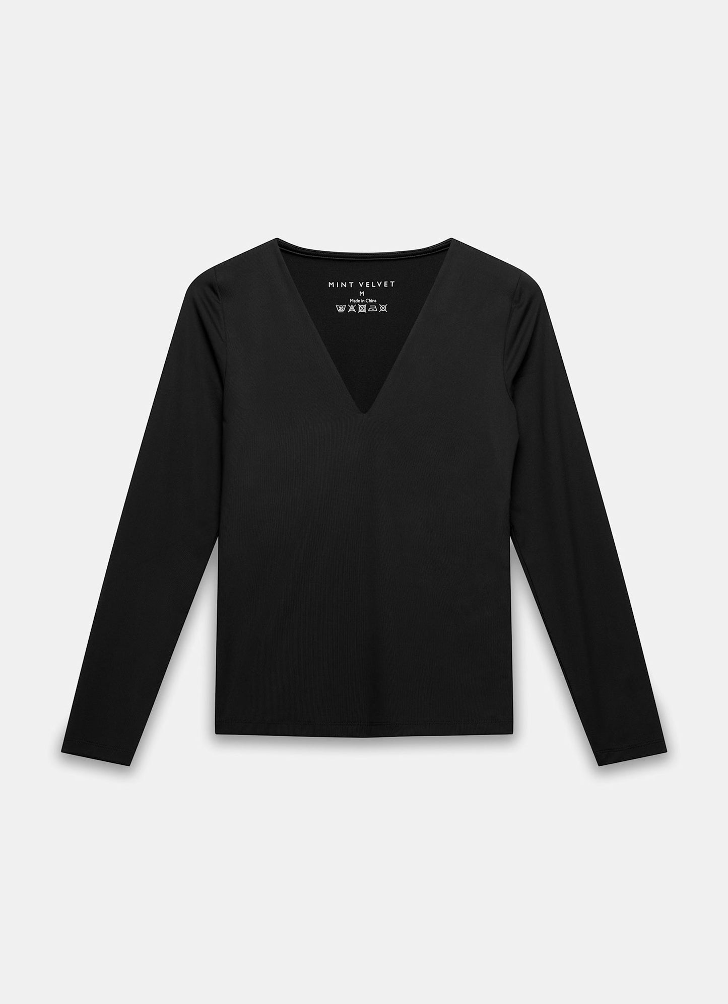 Black V Neck Layering Top