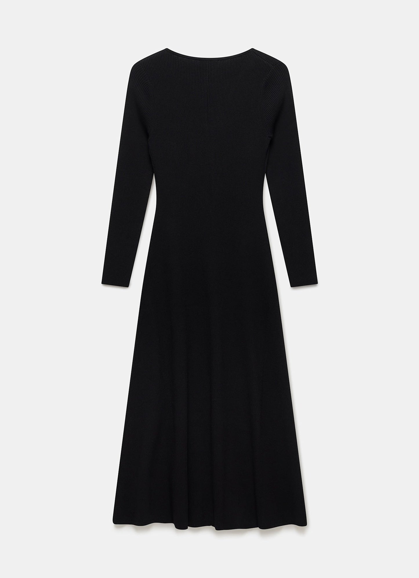 Black Ribbed Knit Maxi Dress