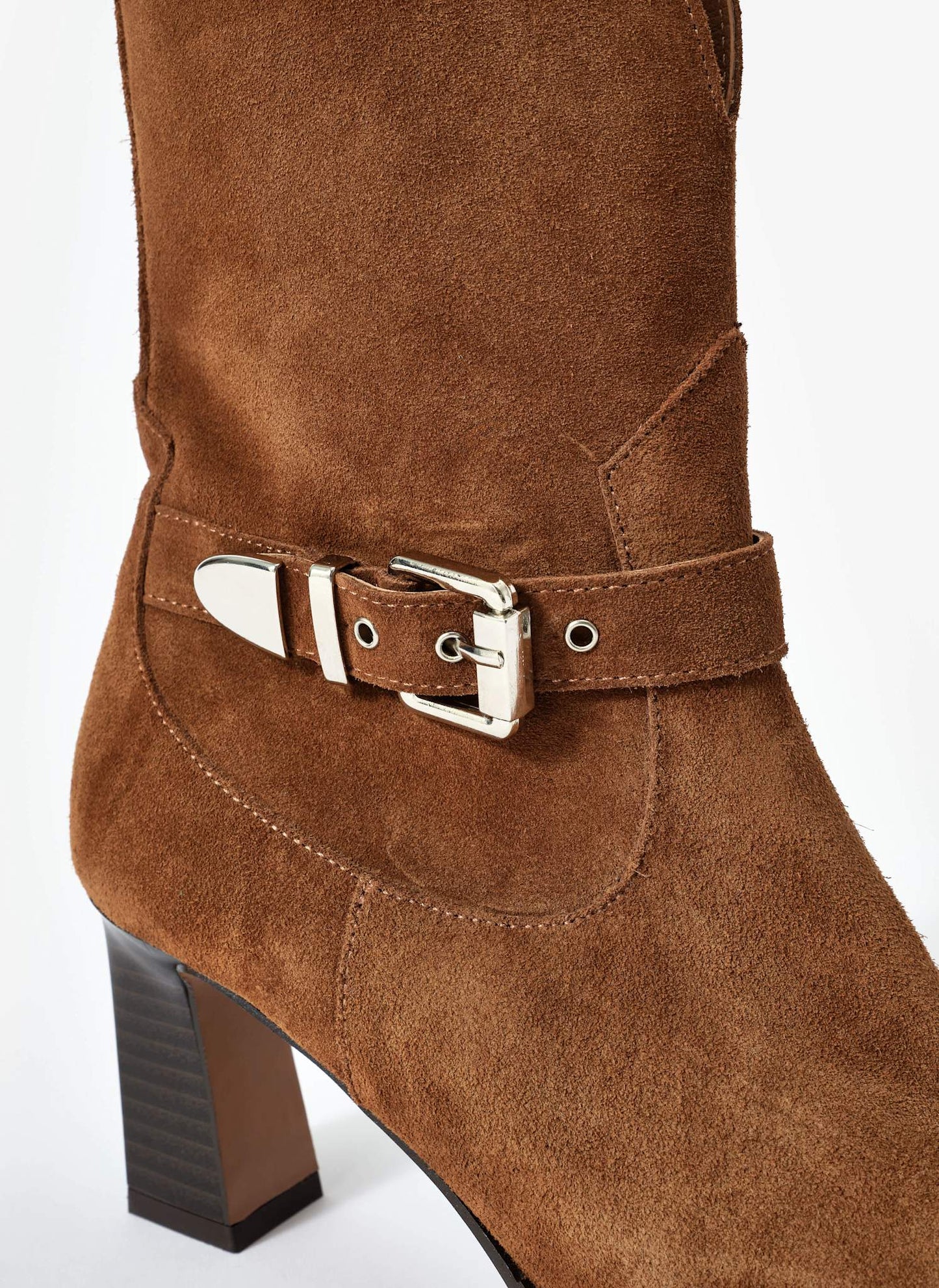 Blair Tan Suede Buckled Ankle Boots