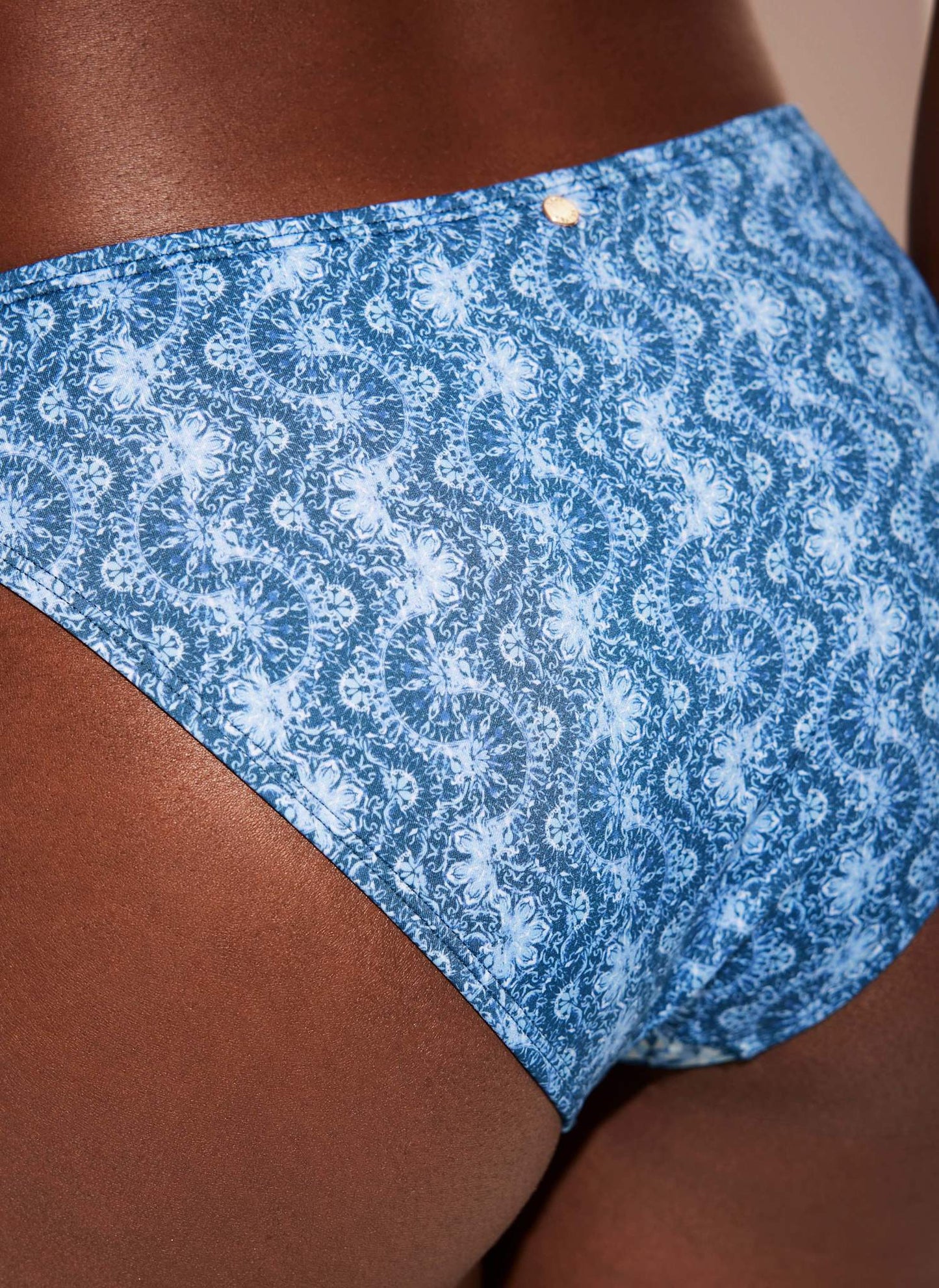 Blue Paisley Print Bikini Bottoms