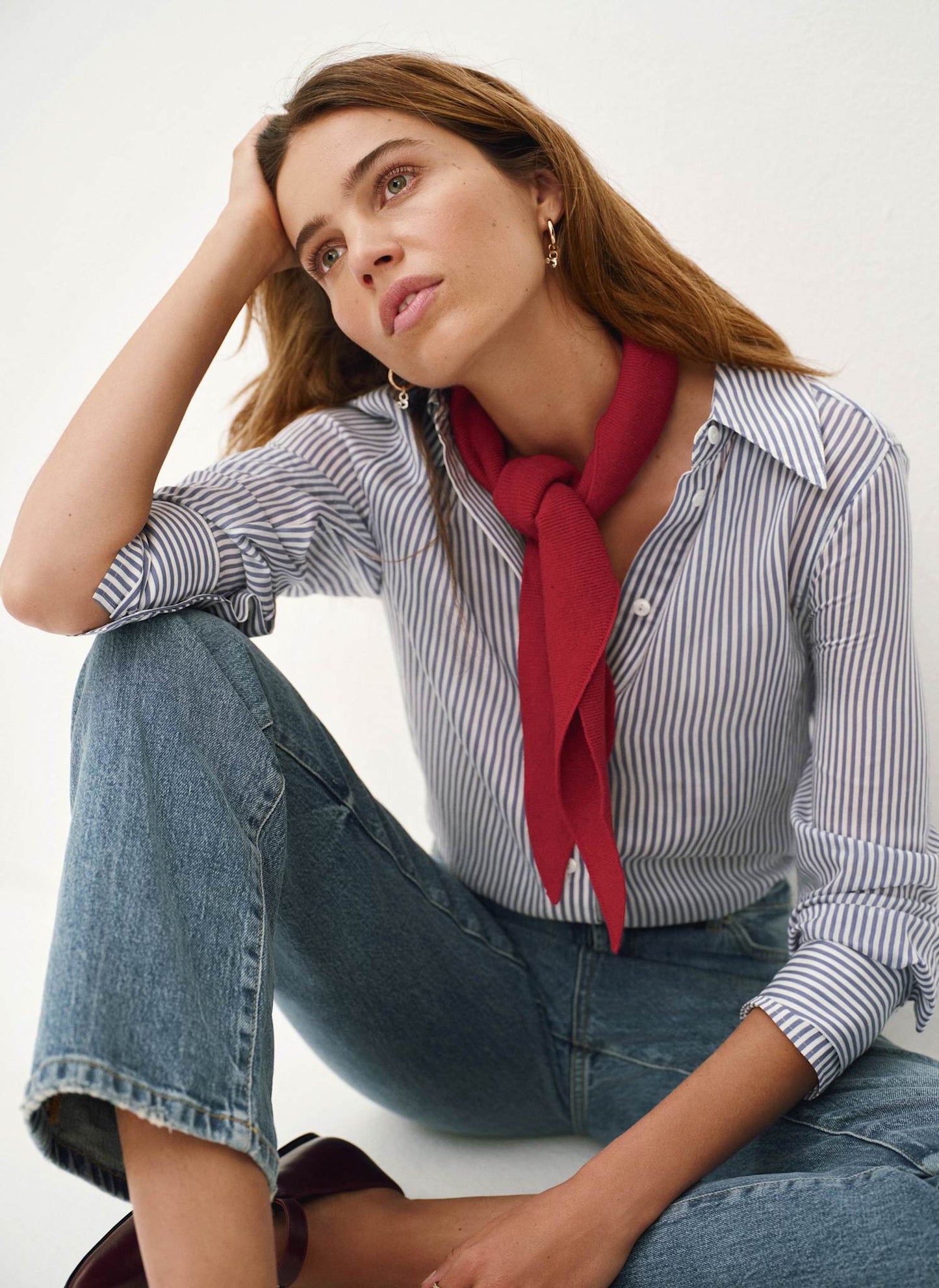 Blue Striped Longline Shirt