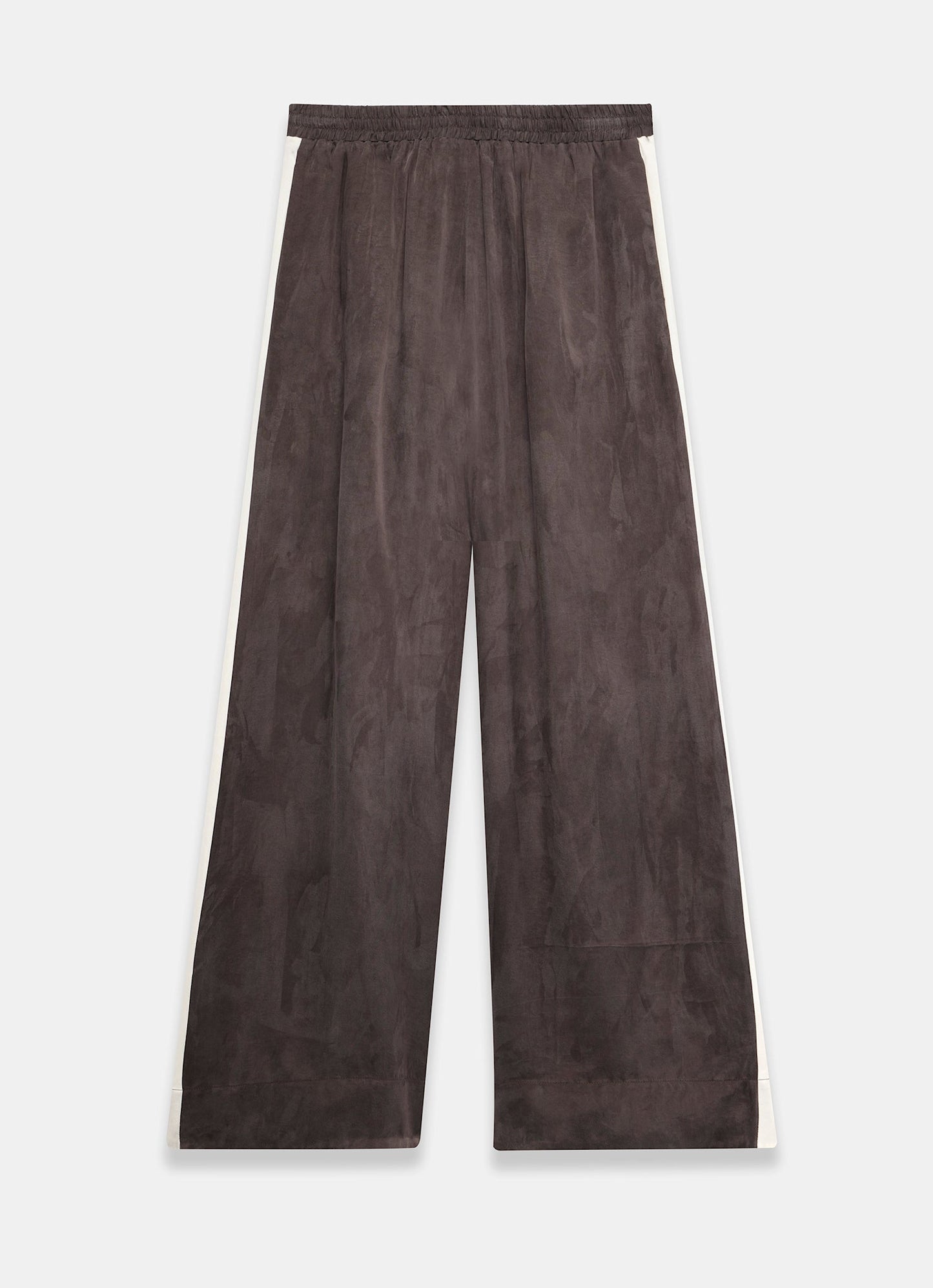 Brown Side Stripe Wide Trousers
