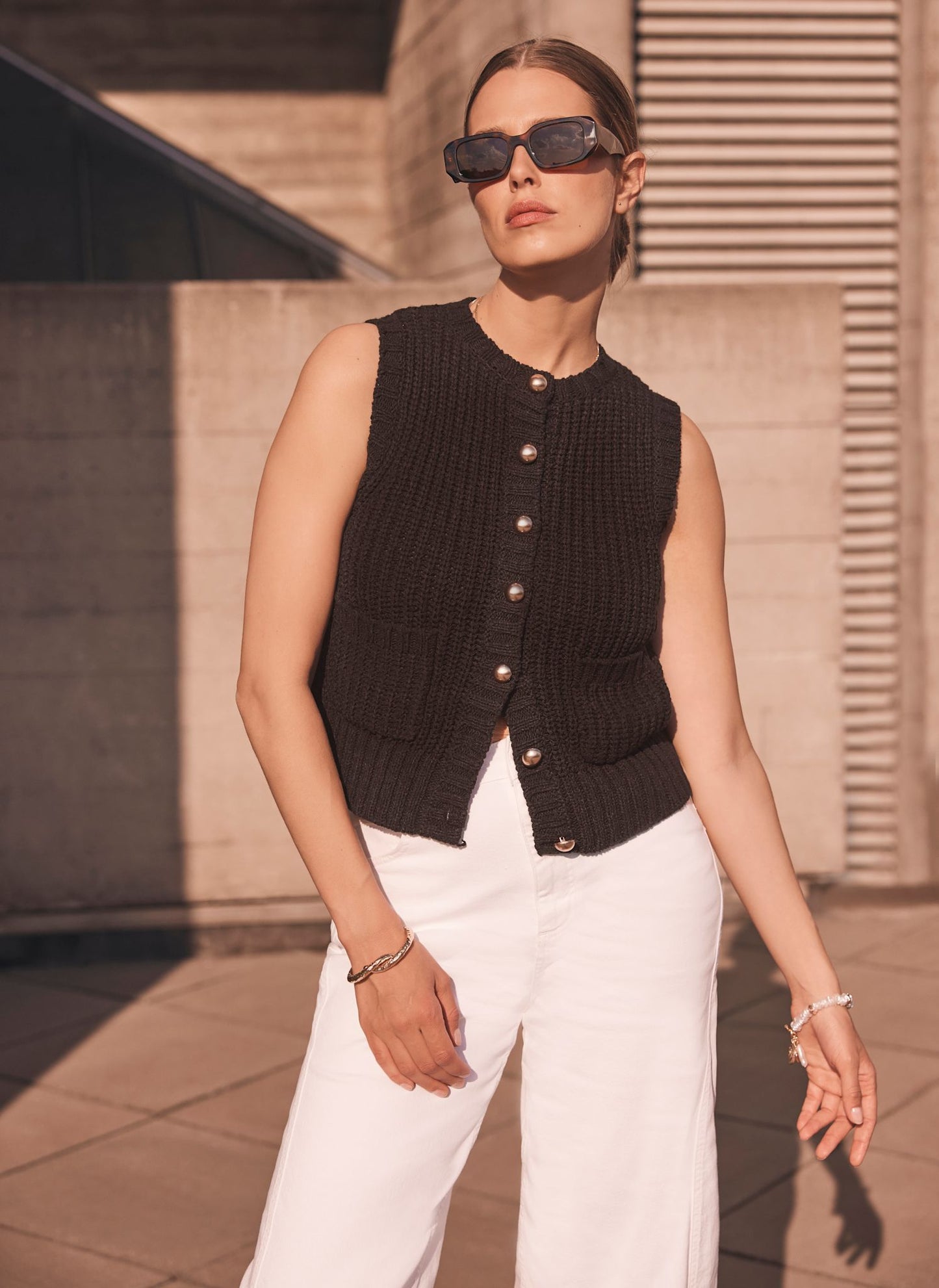 Brown Knit Waistcoat