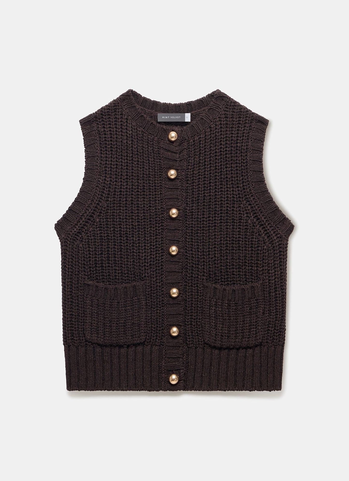 Brown Knit Waistcoat