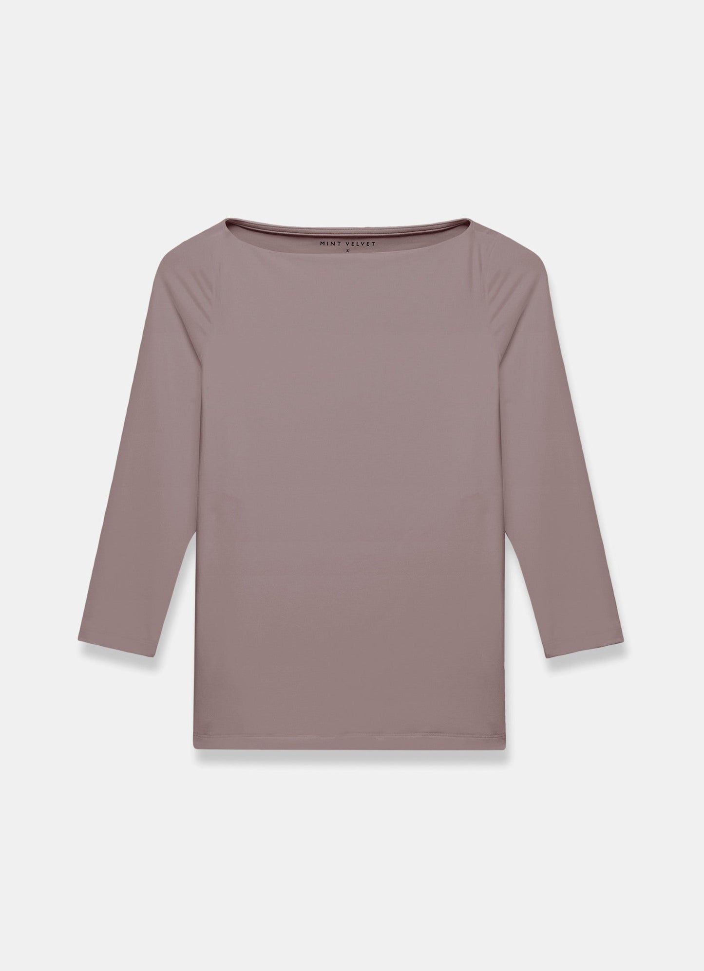 Brown Slash Neck Layering Top
