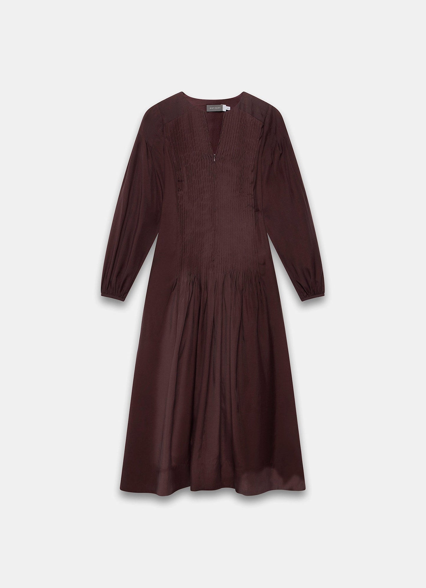 Burgundy Pintuck Maxi Dress