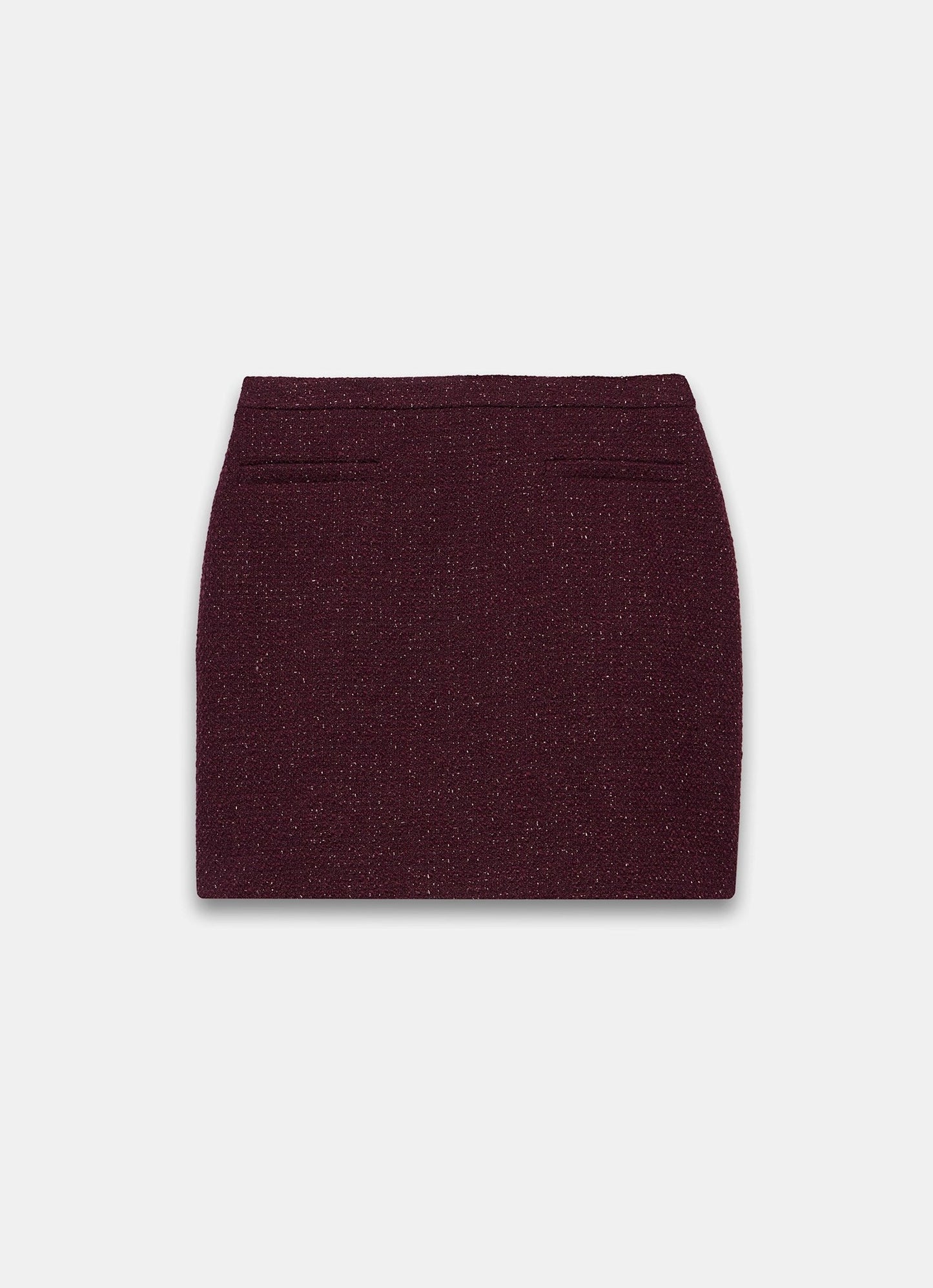 Burgundy Boucle Mini Skirt