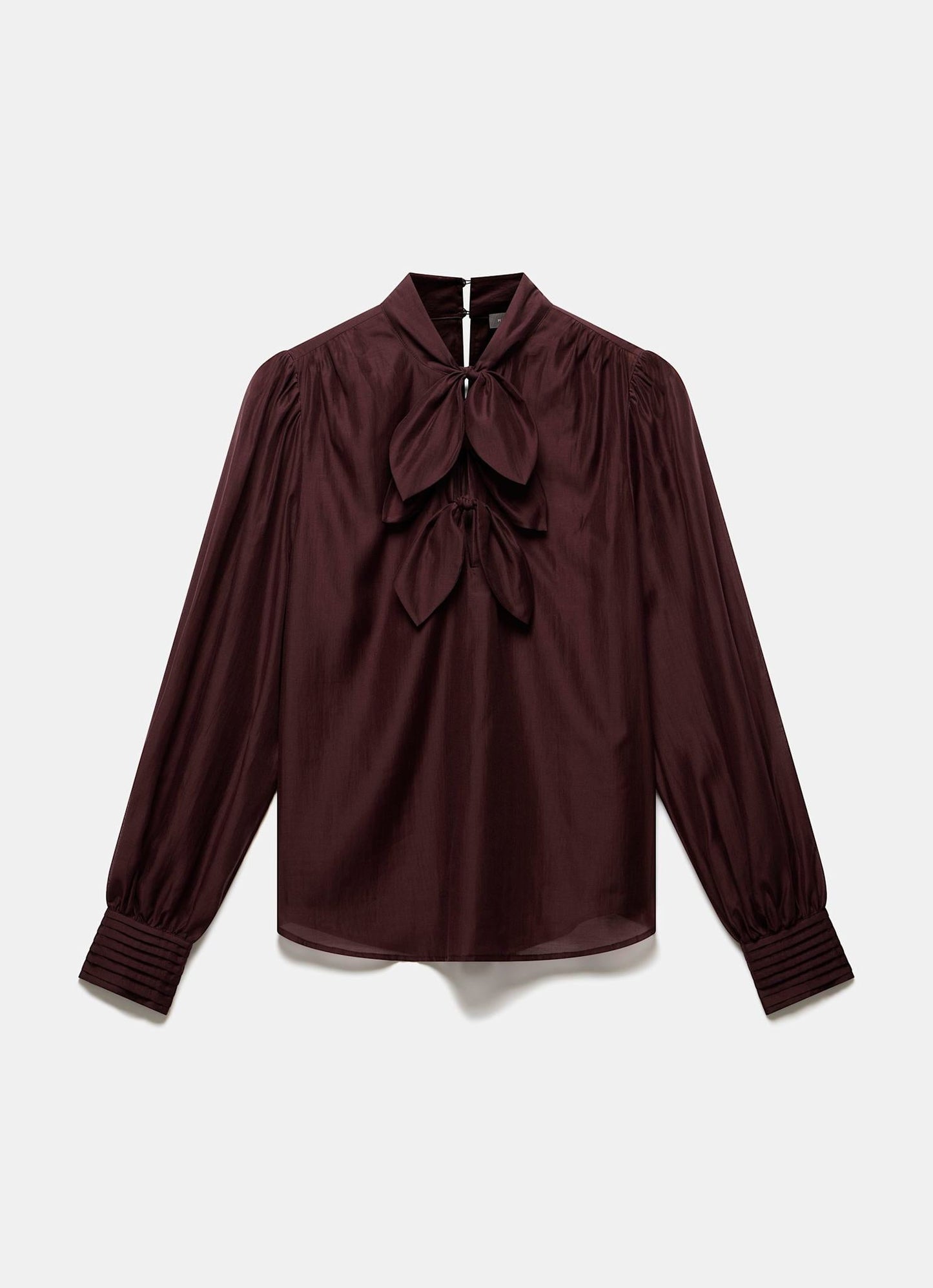 Burgundy Bow Detail Blouse