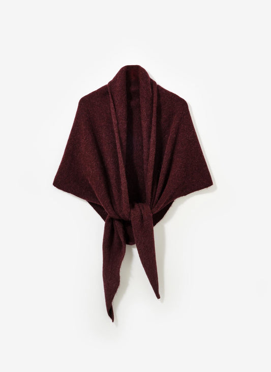 Burgundy Knit Shawl