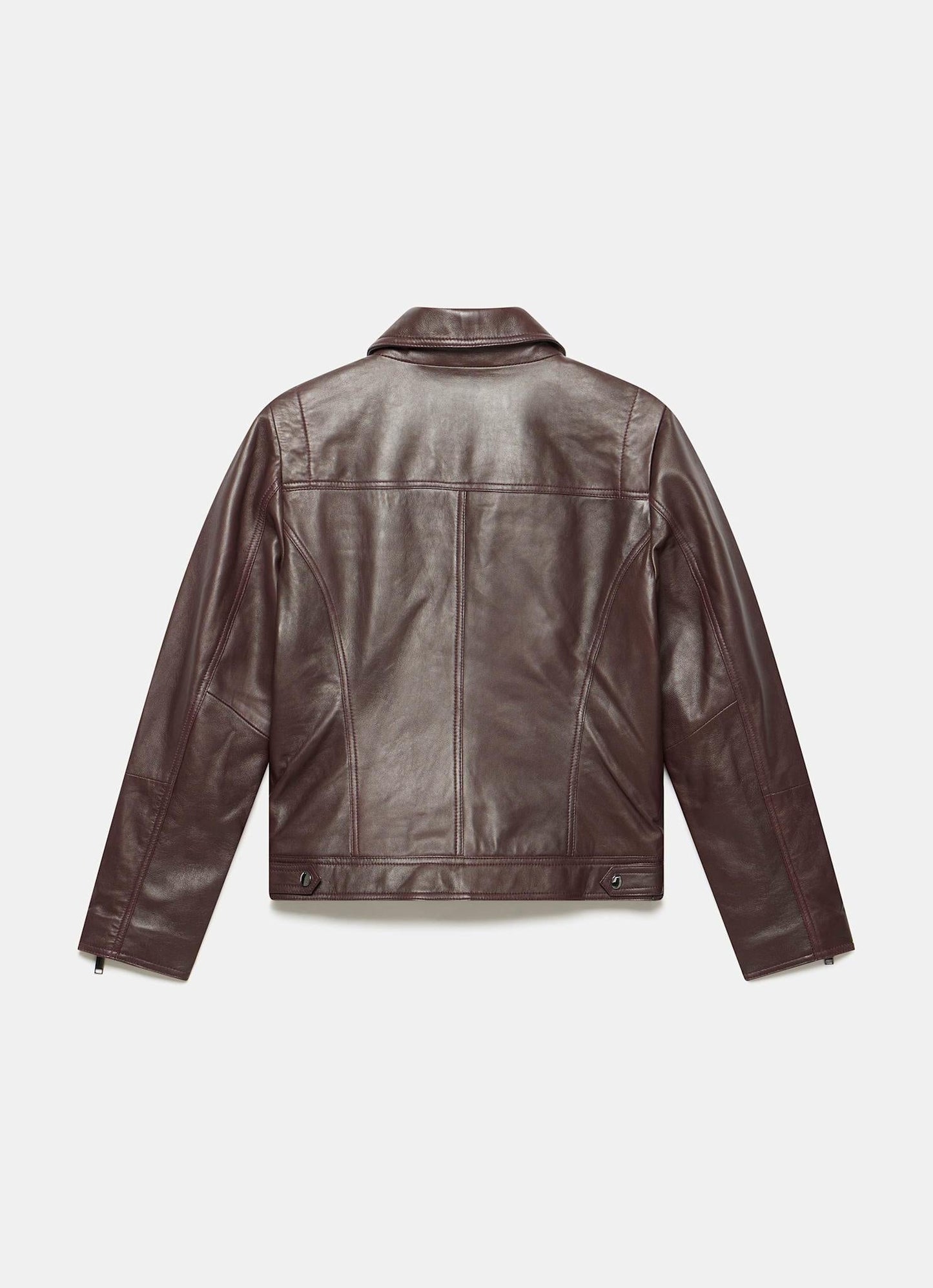 Burgundy Leather Biker Jacket