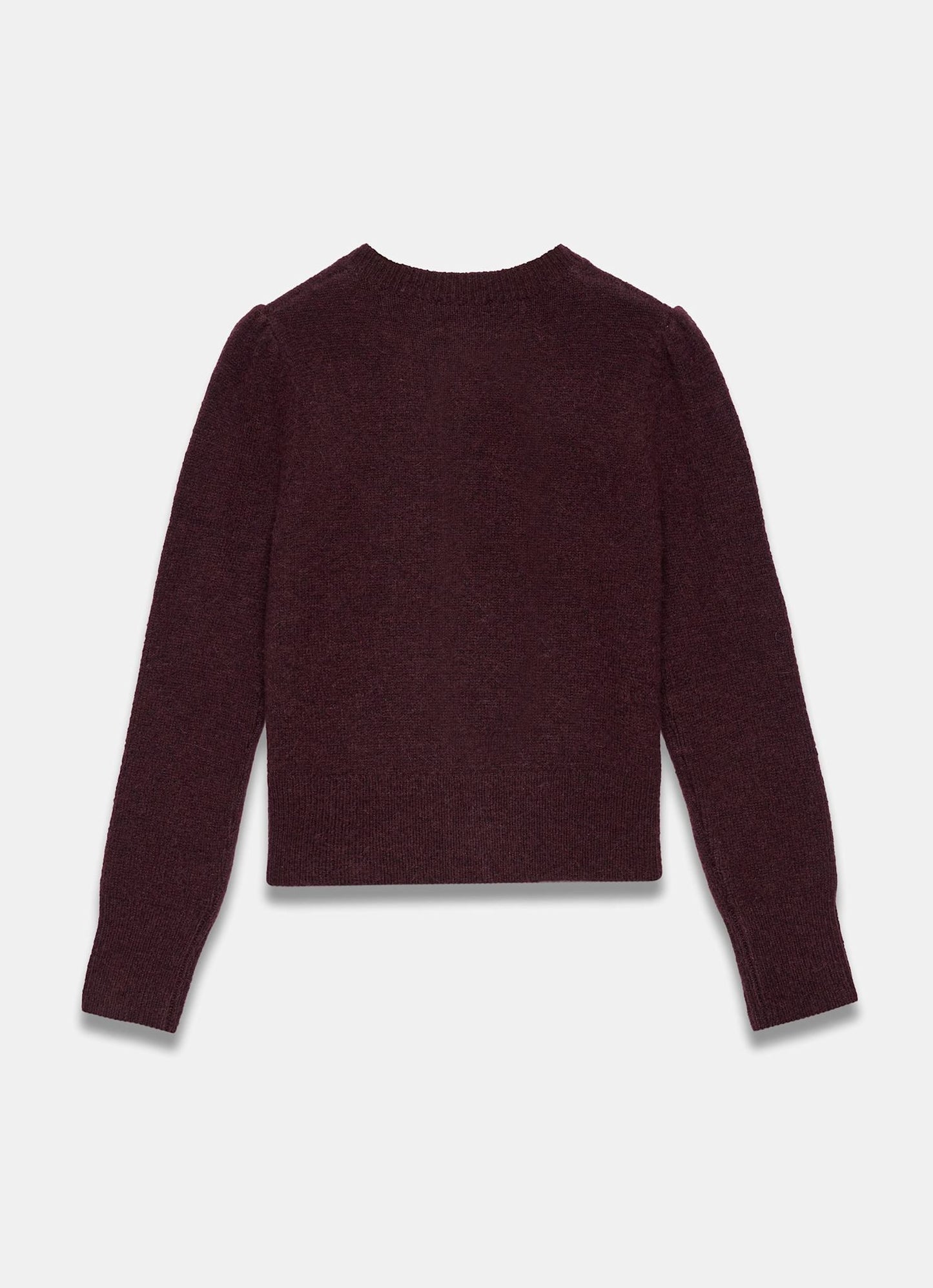 Burgundy Wool Blend Knit Cardigan