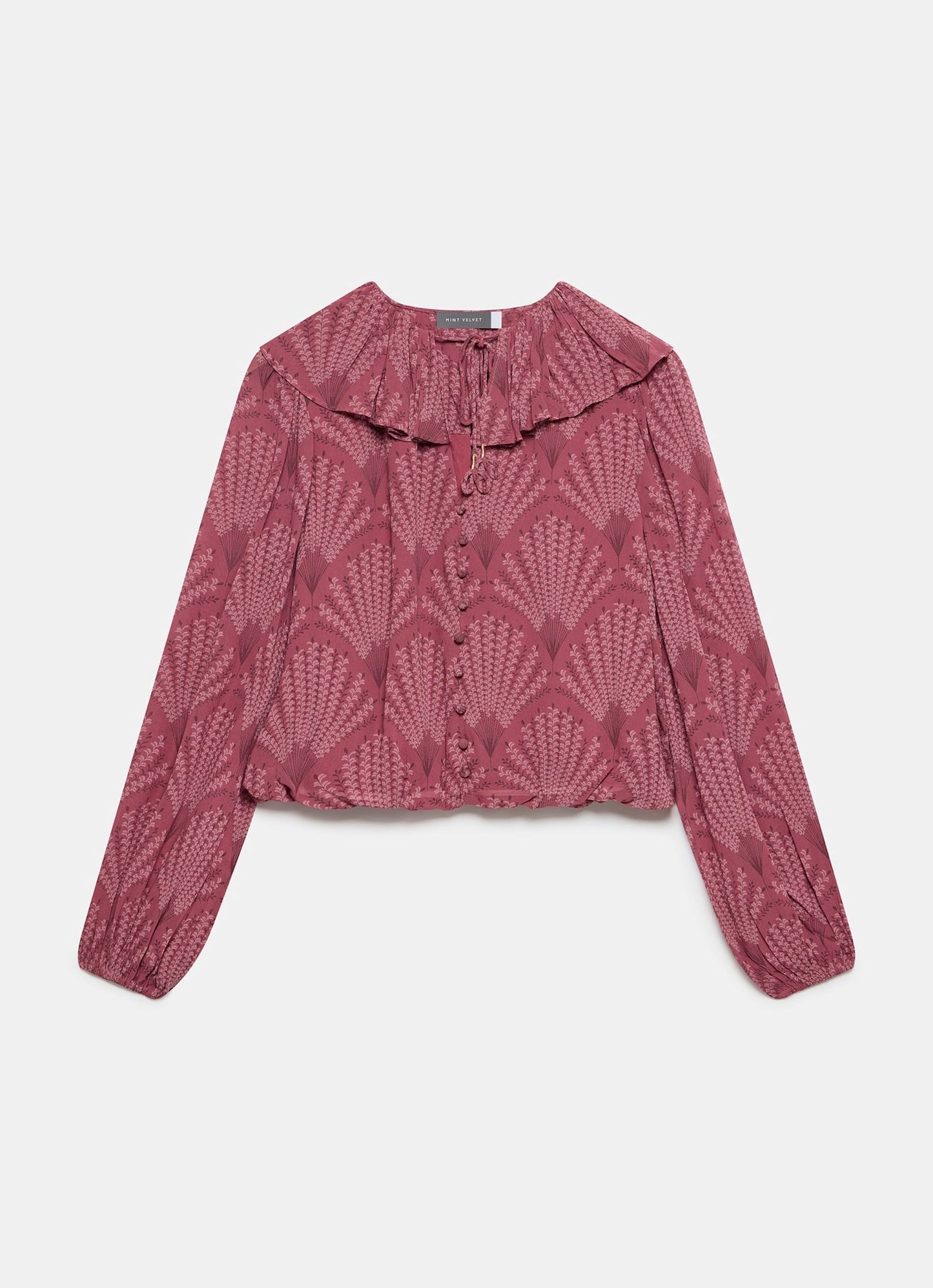 Burgundy Floral Print Blouse