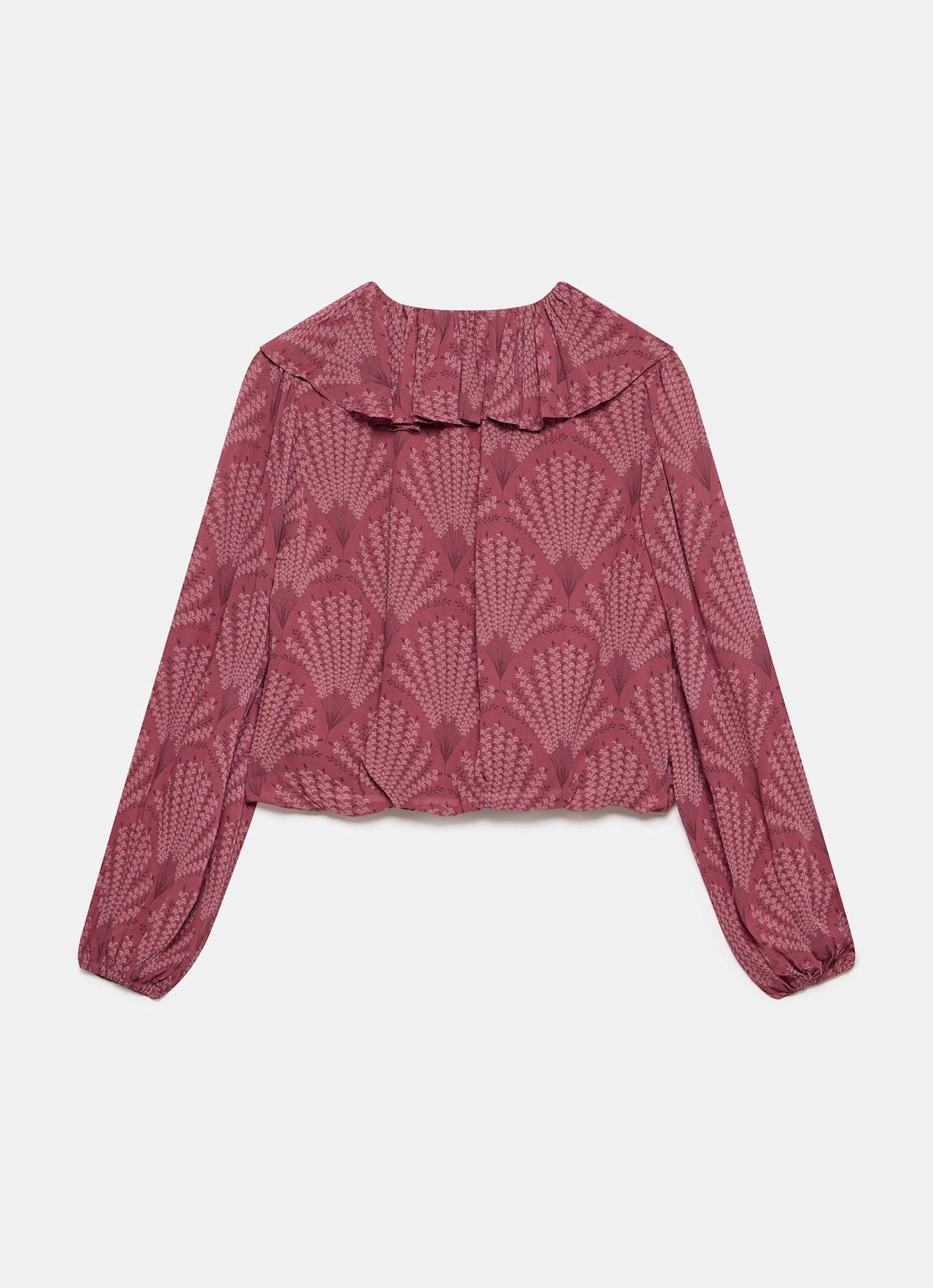 Burgundy Floral Print Blouse