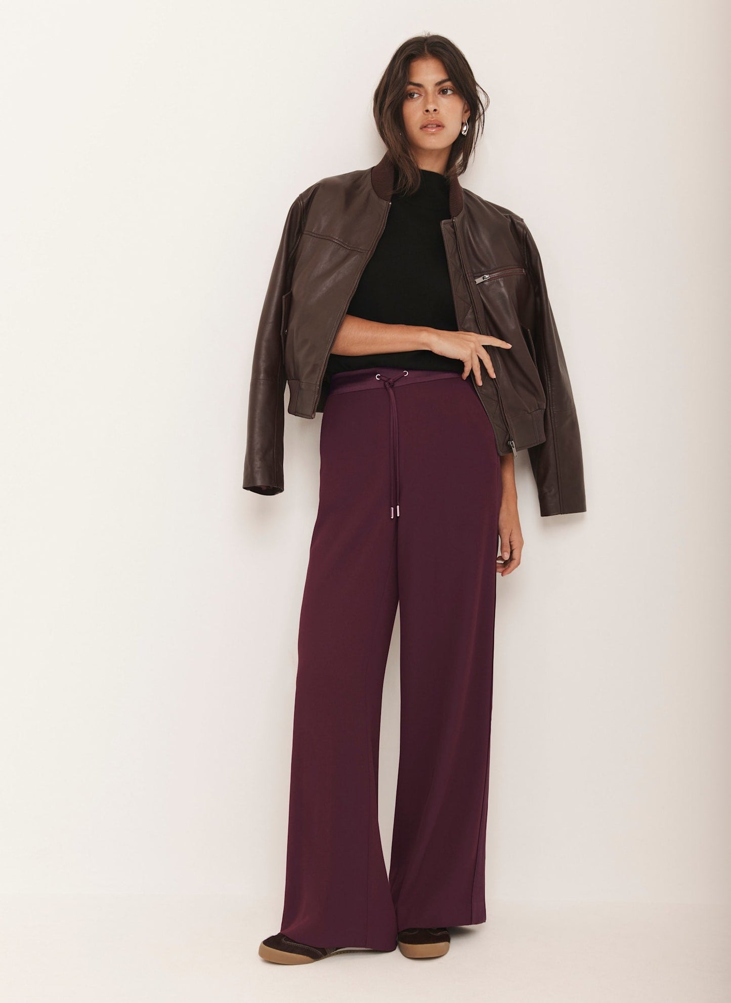 Burgundy Side Stripe Trousers