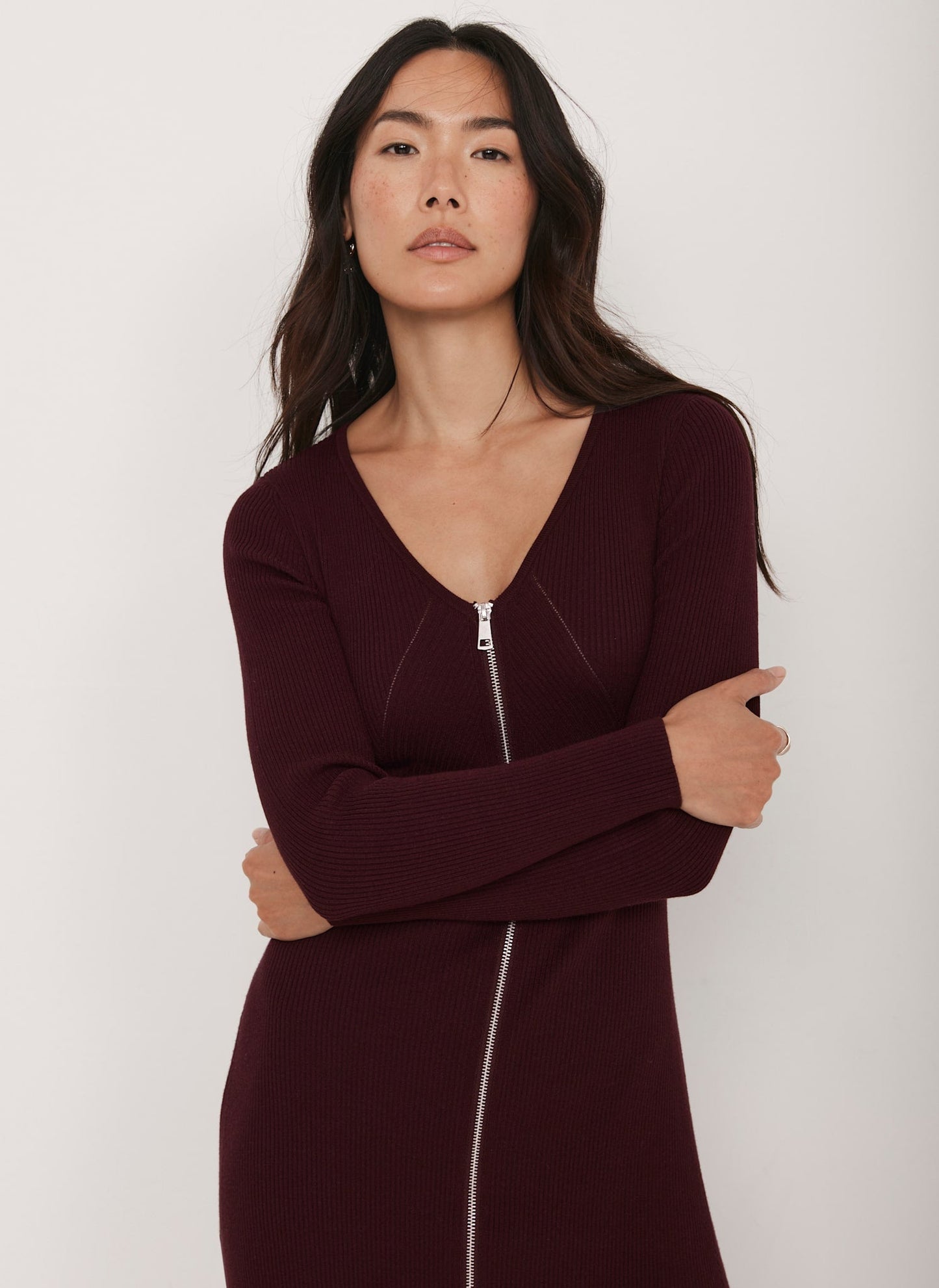 Burgundy Knit Maxi Dress