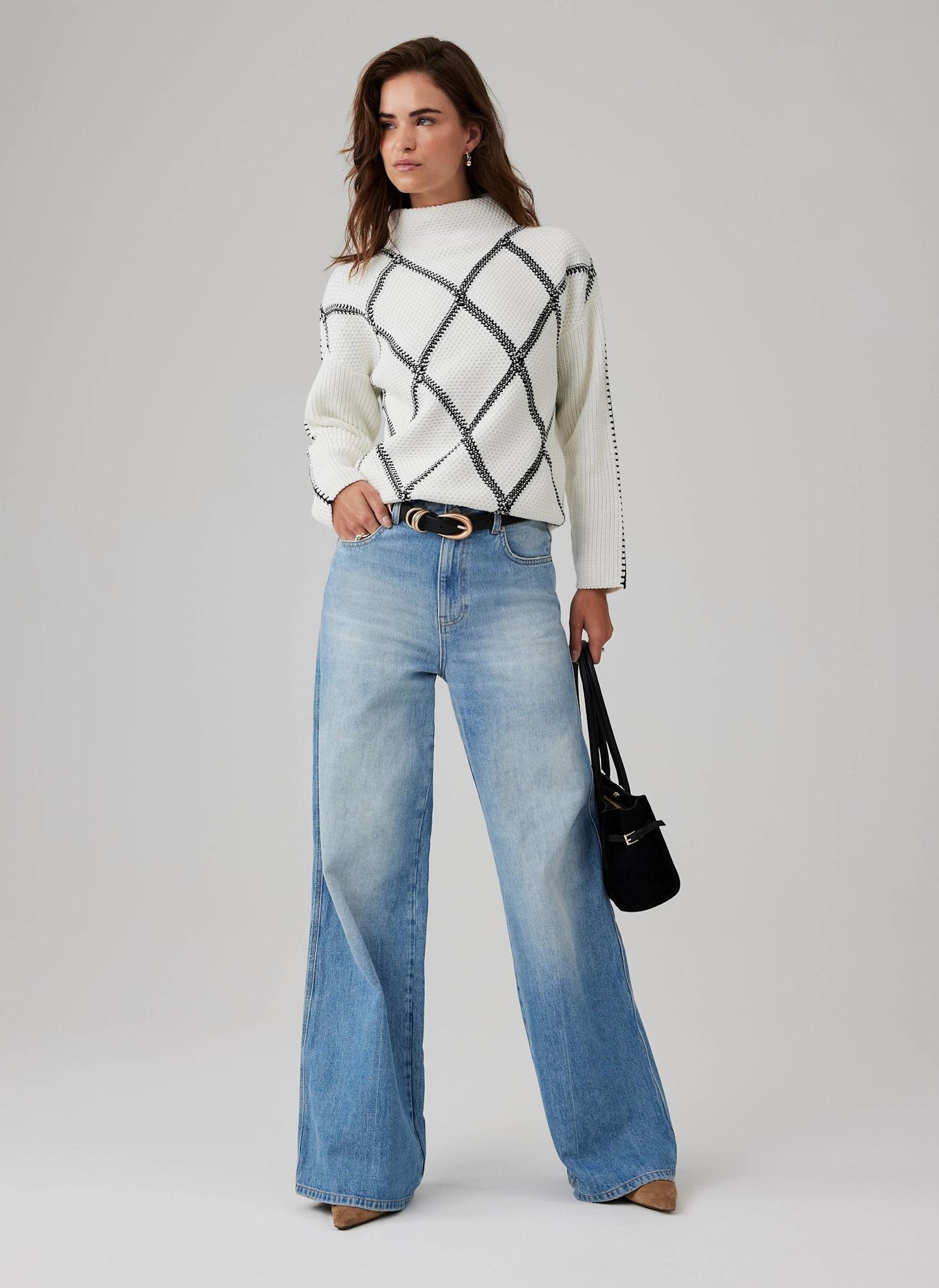 Cream Diamond Stitch Jumper