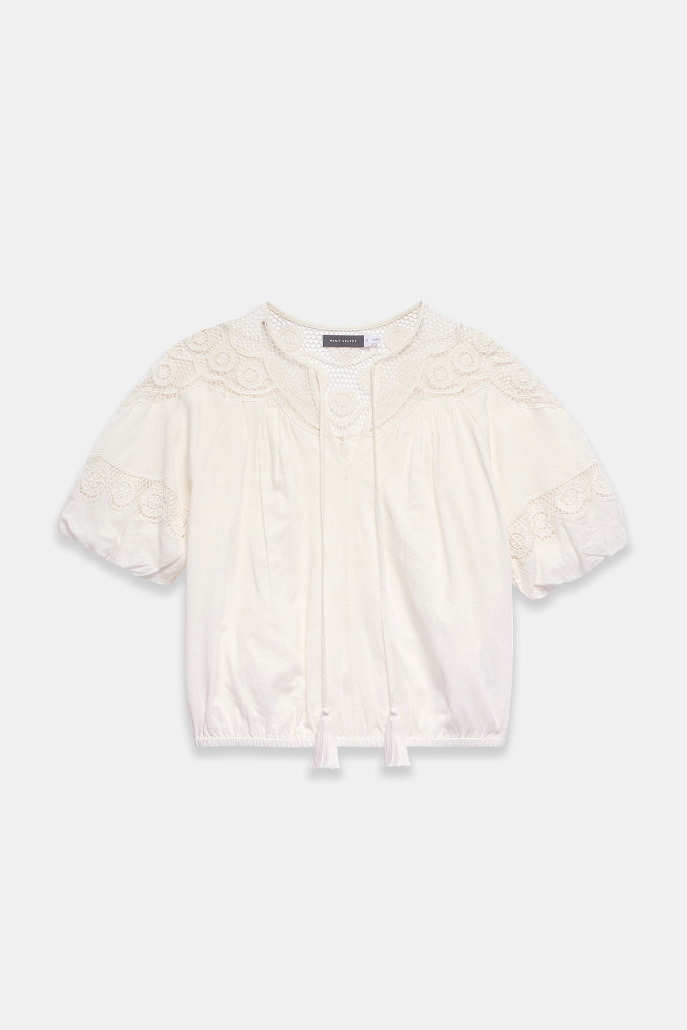 Cream Cotton Embroidered Top