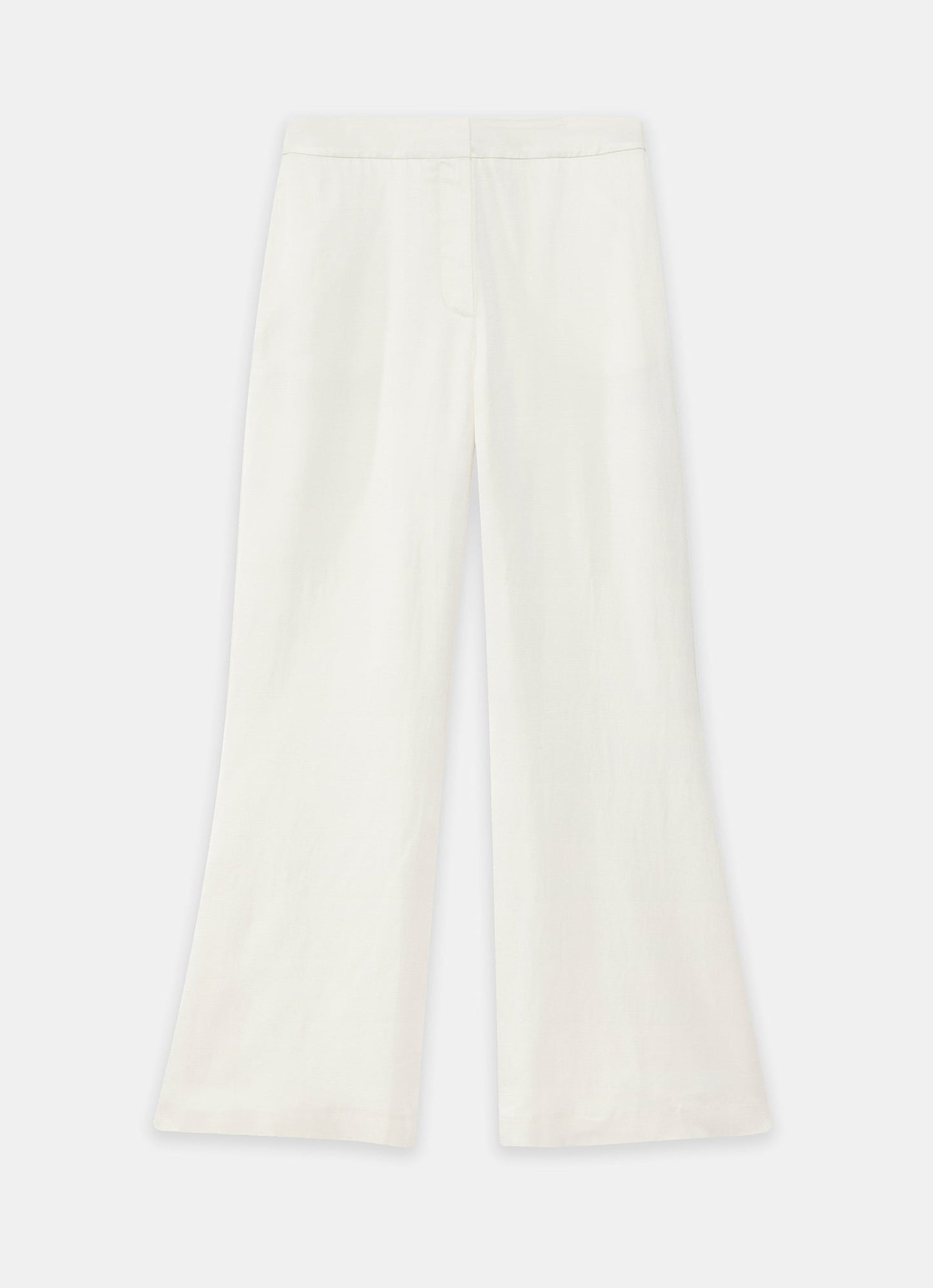 Cream Satin Flared Trousers