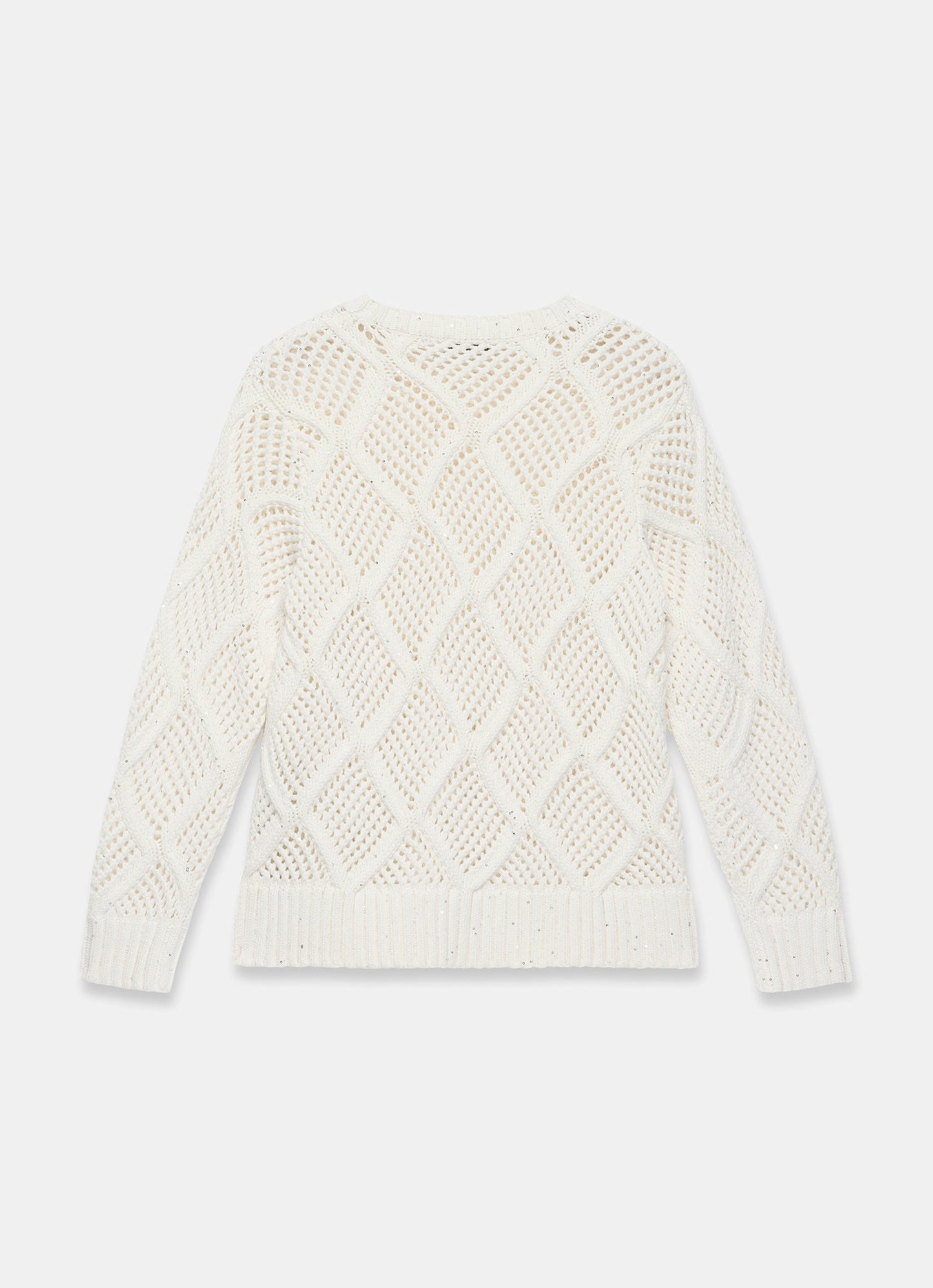 Cream Sequin Open Stitch Jumper