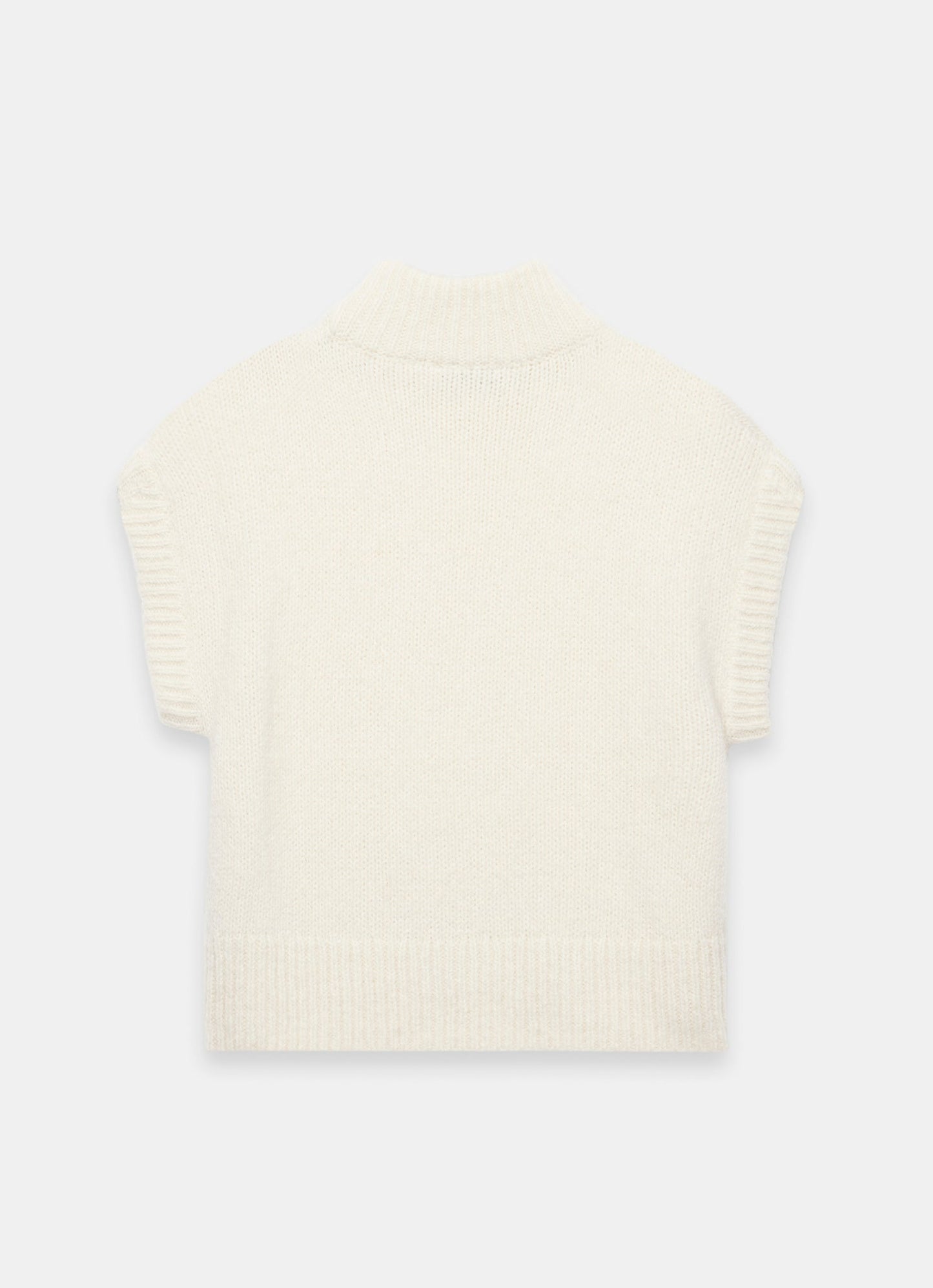 Cream Wool Blend Knit Top