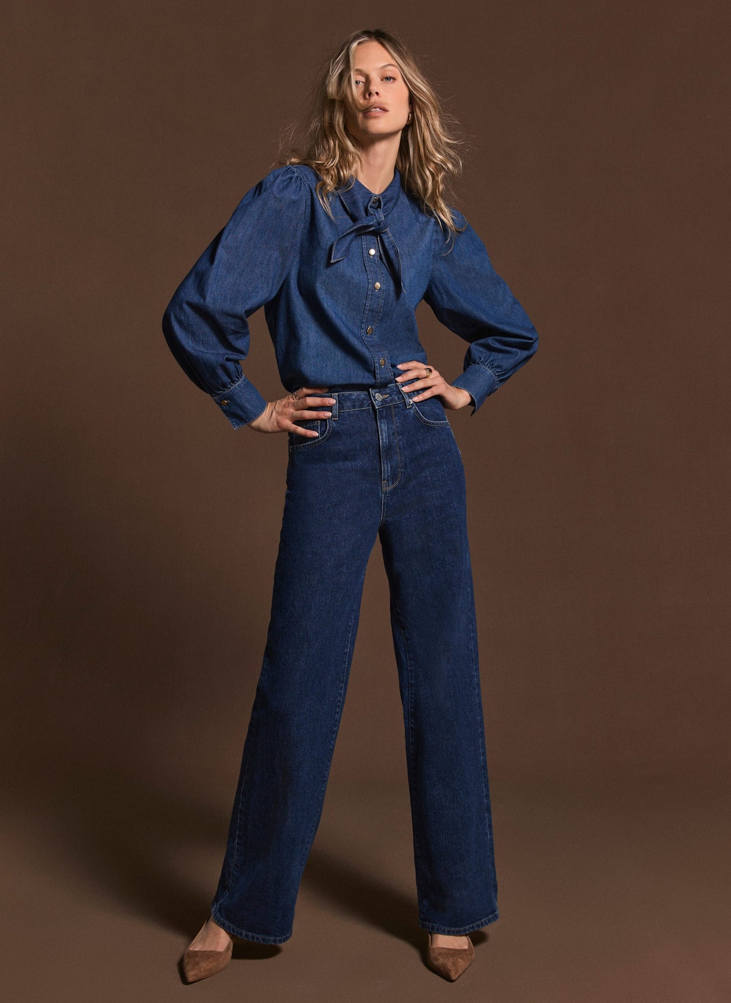 Dark Indigo Workable Wide Jeans