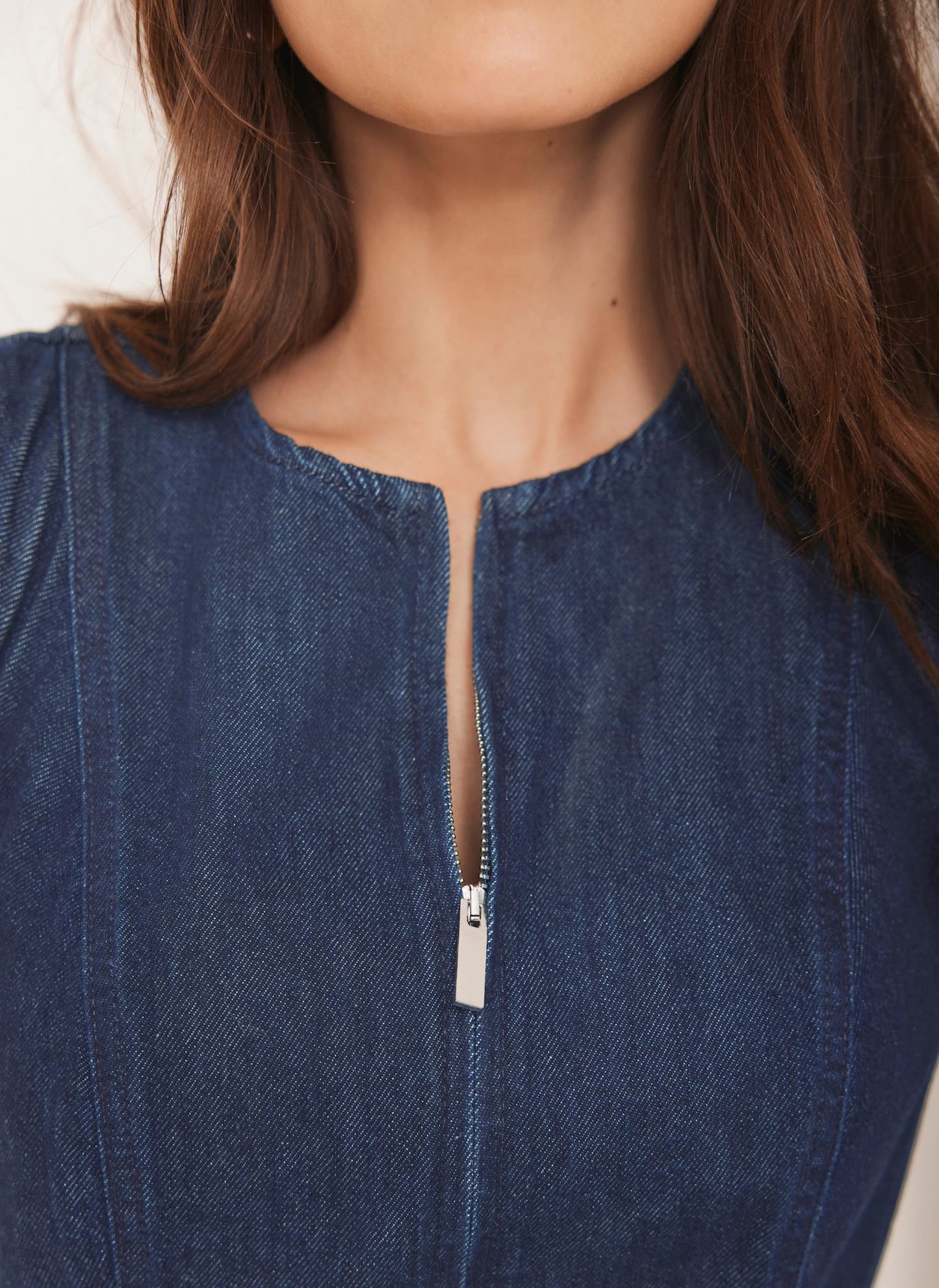 Dark Indigo Denim Midi Dress