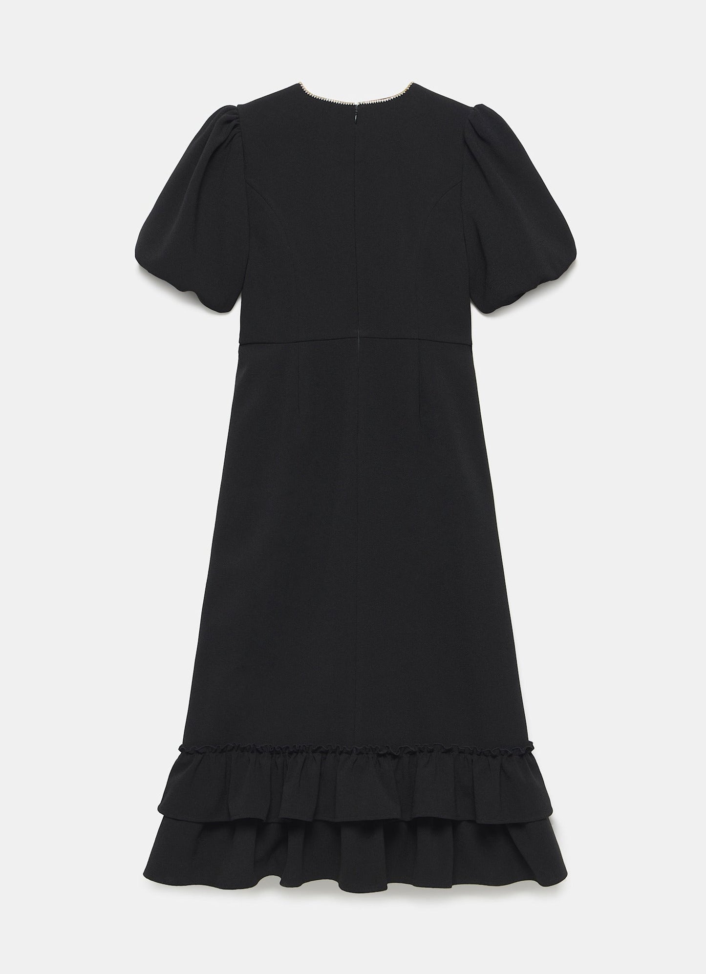 Black Diamante Trim Midi Dress