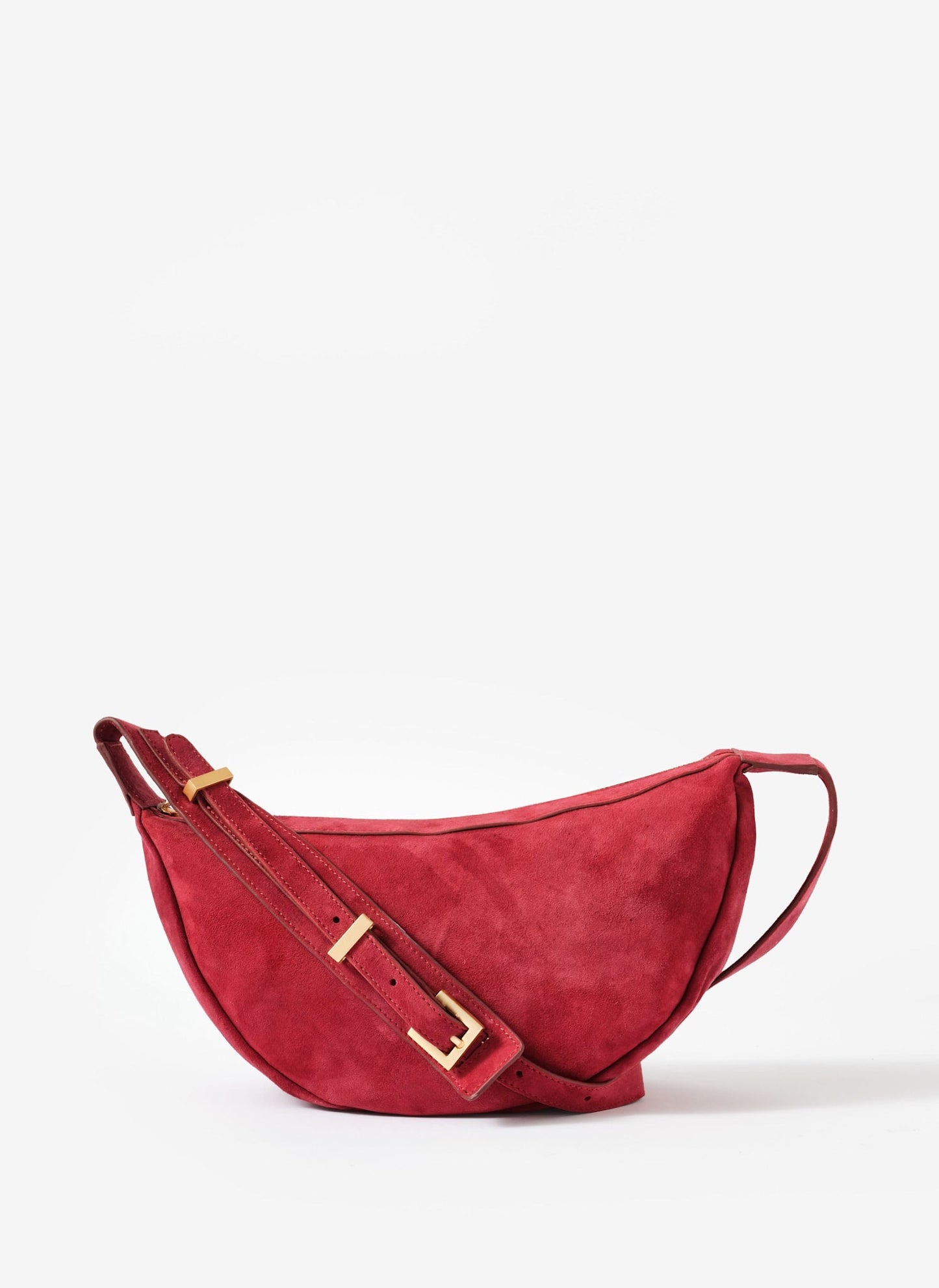 Dolly Red Suede Scoop Sling Bag