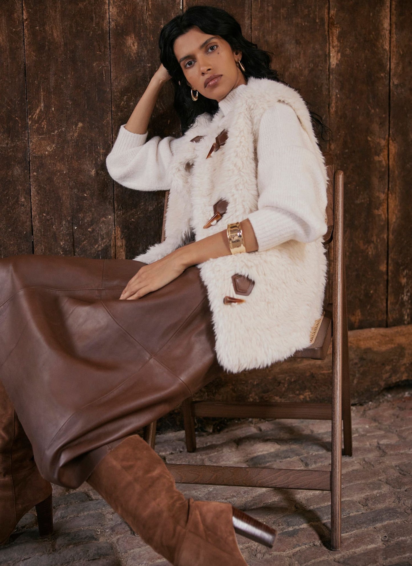 Cream Faux Fur Gilet