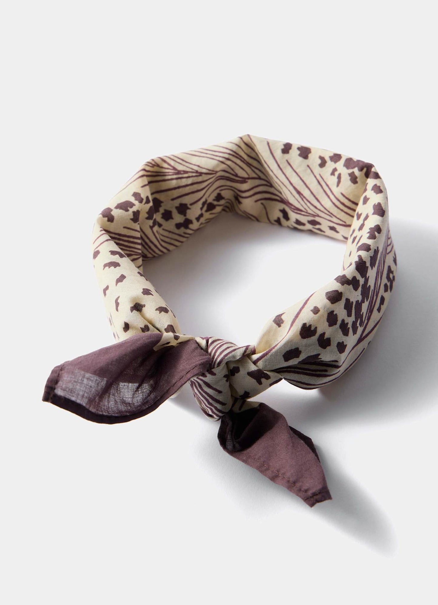 Floral Print Cotton Square Neck Scarf