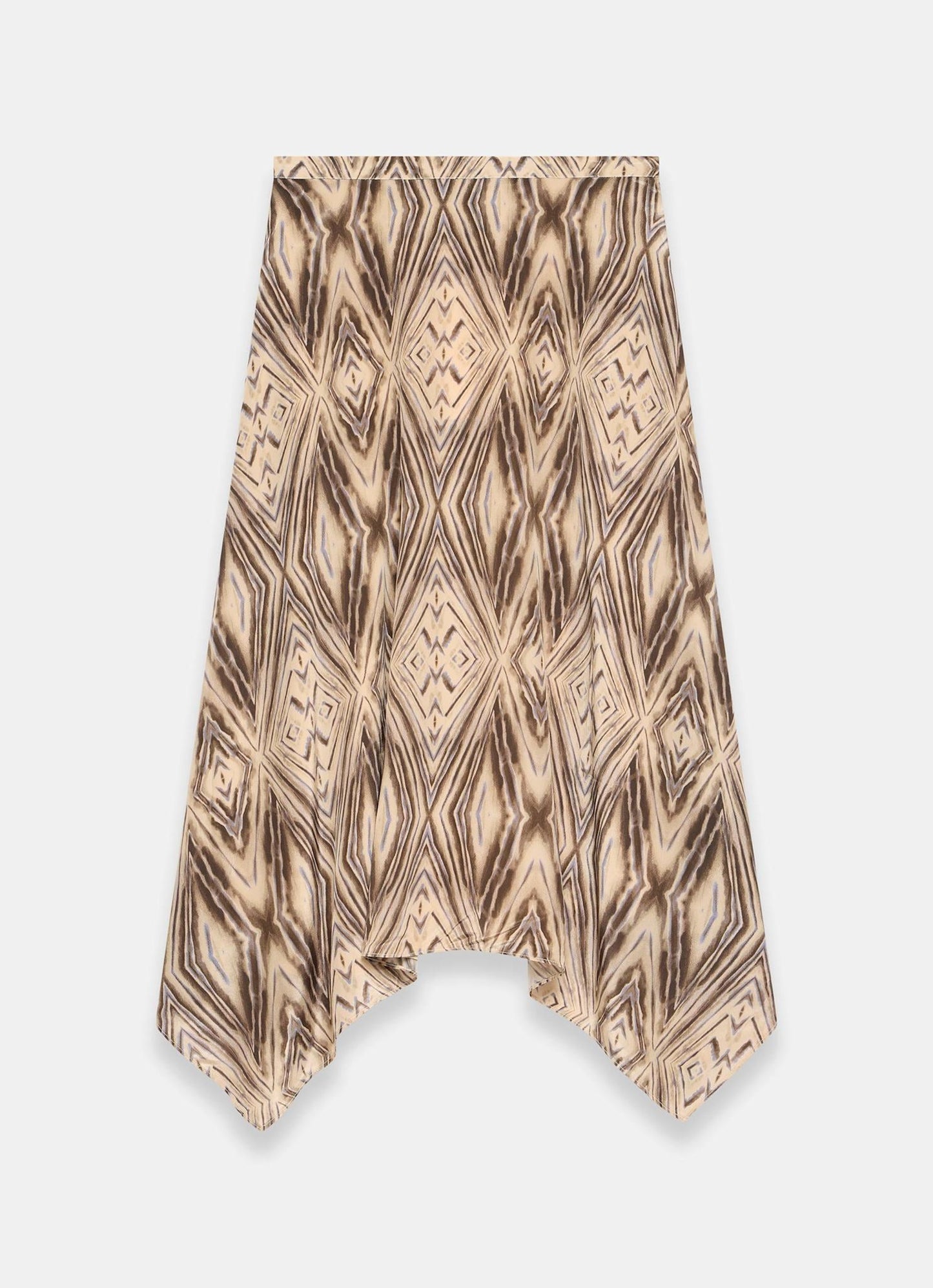 Neutral Geometric Print Skirt