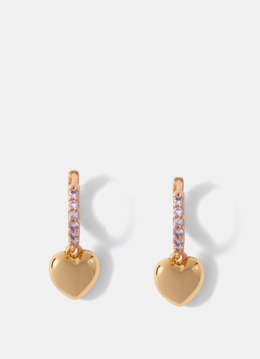 Gold Plated Diamante Hoop Earrings