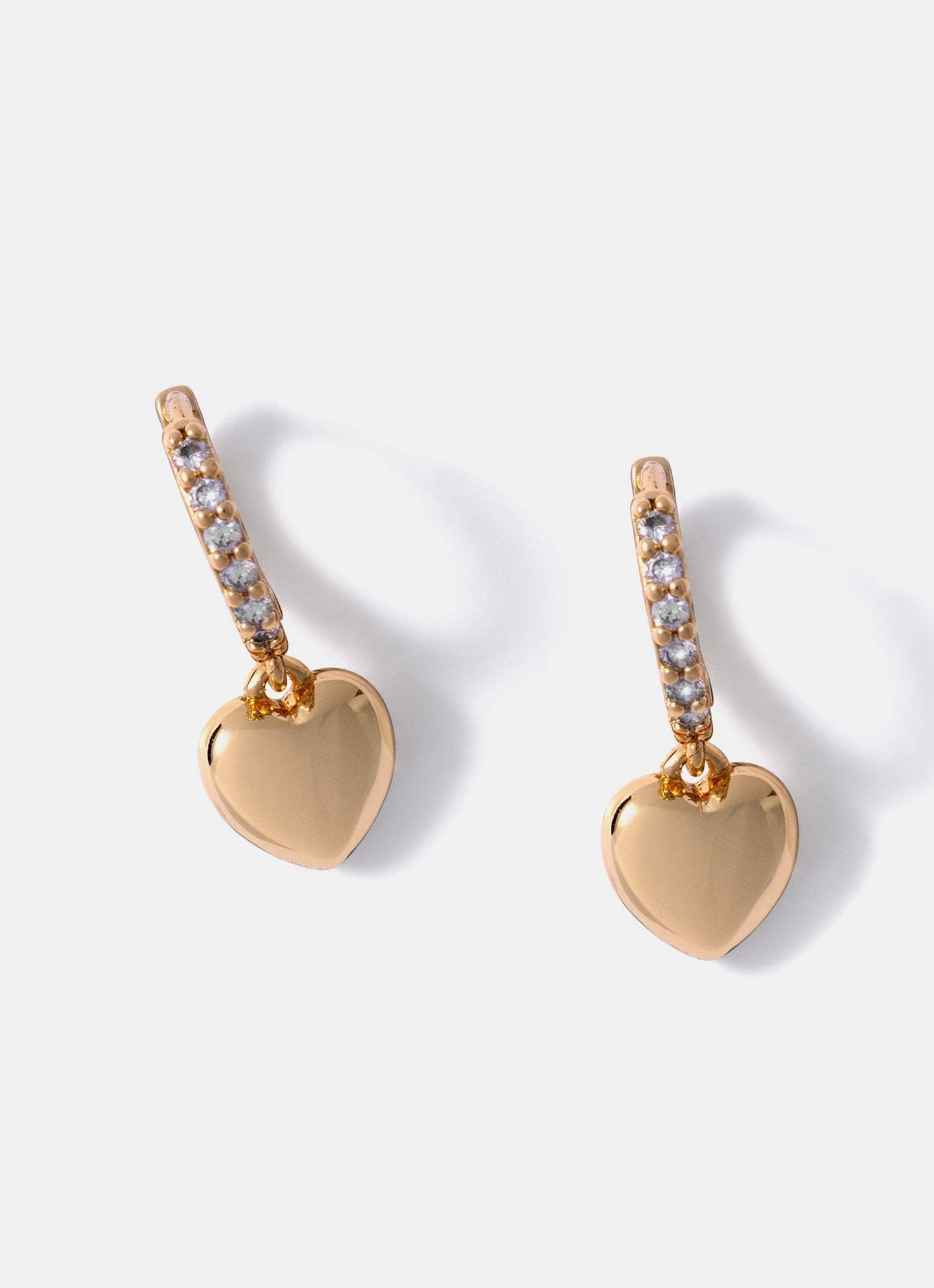 Gold Plated Diamante Hoop Earrings