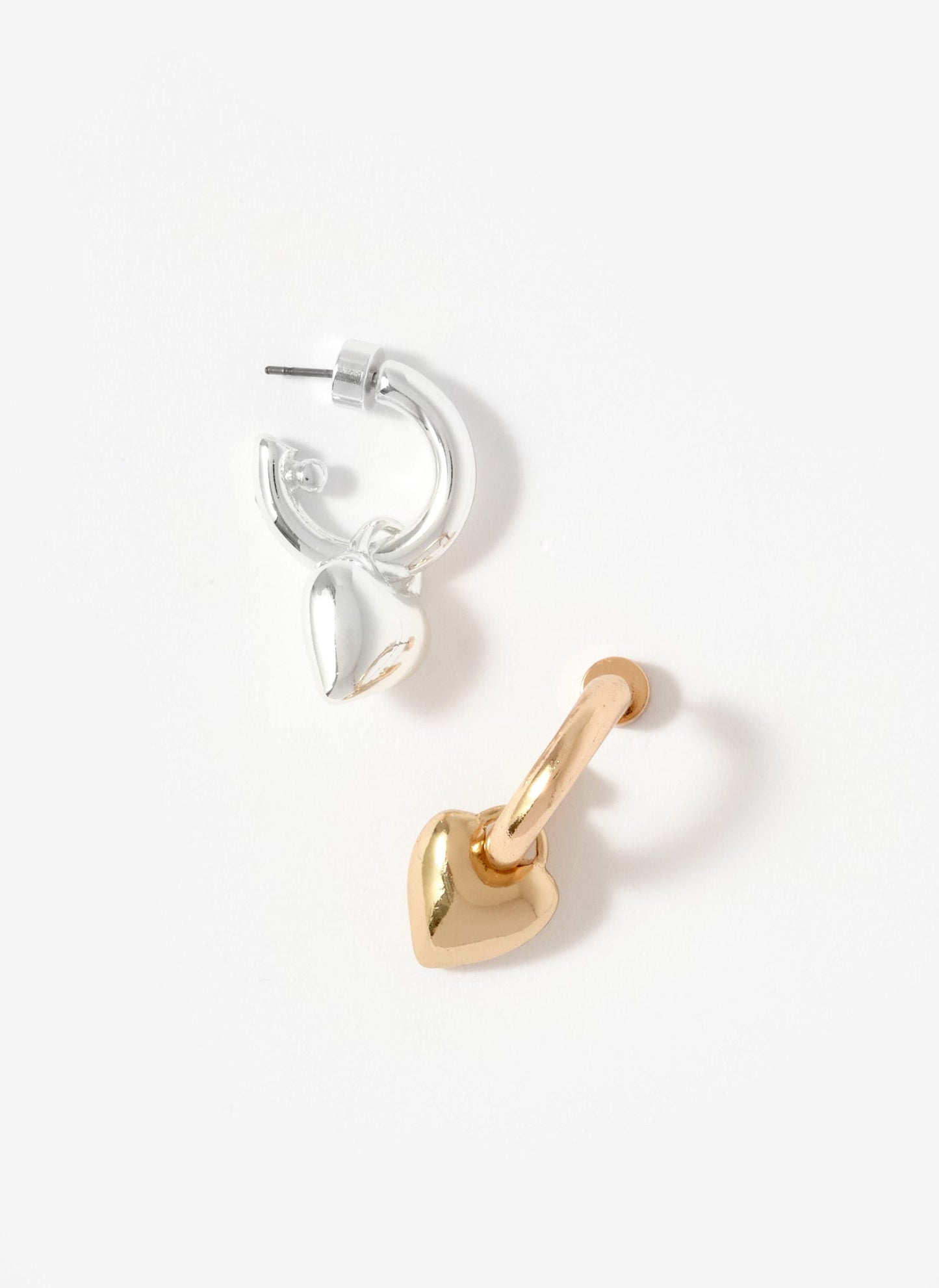 Gold Tone Heart Hoop Earrings