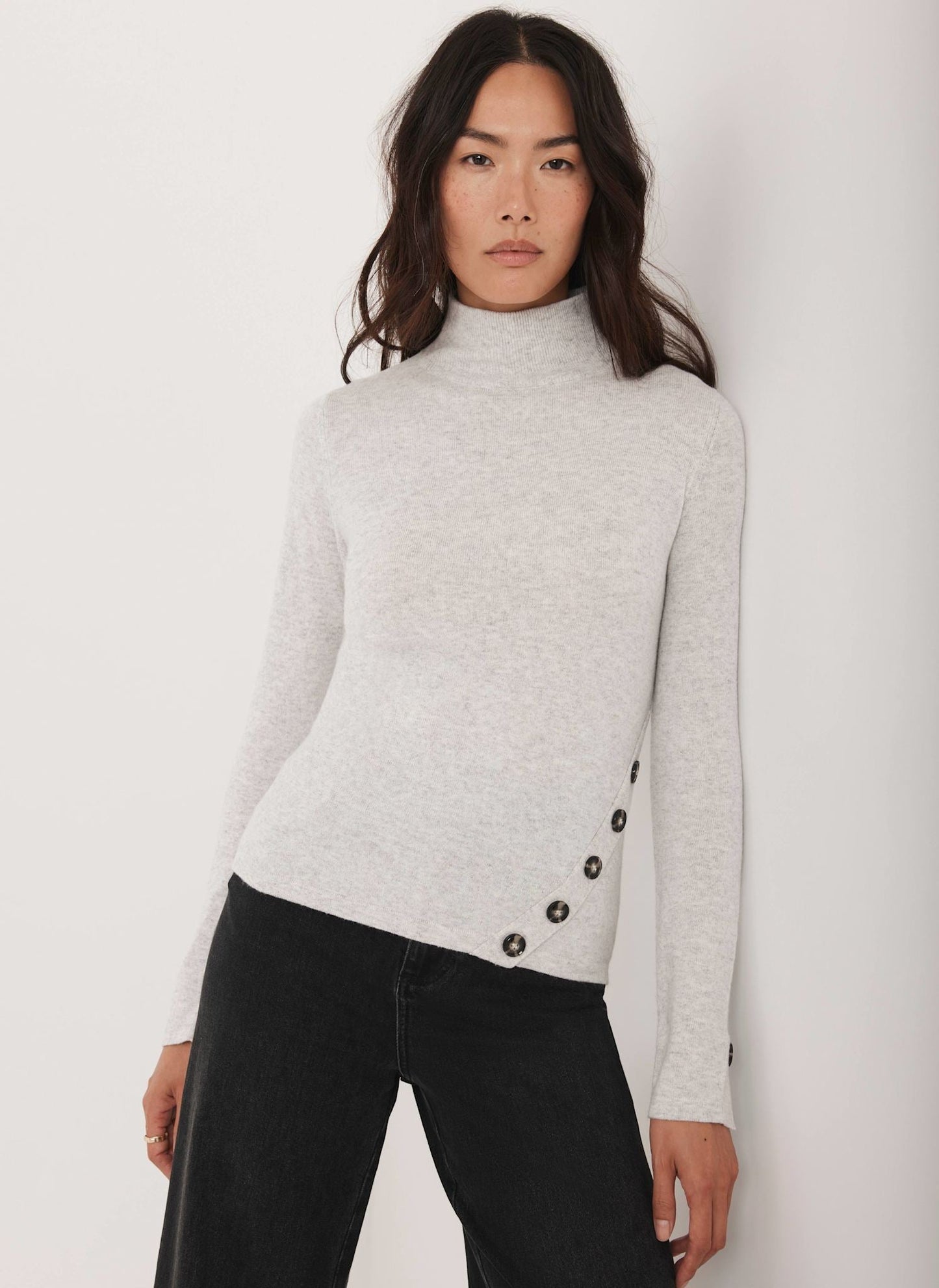 Grey Button Detail Top