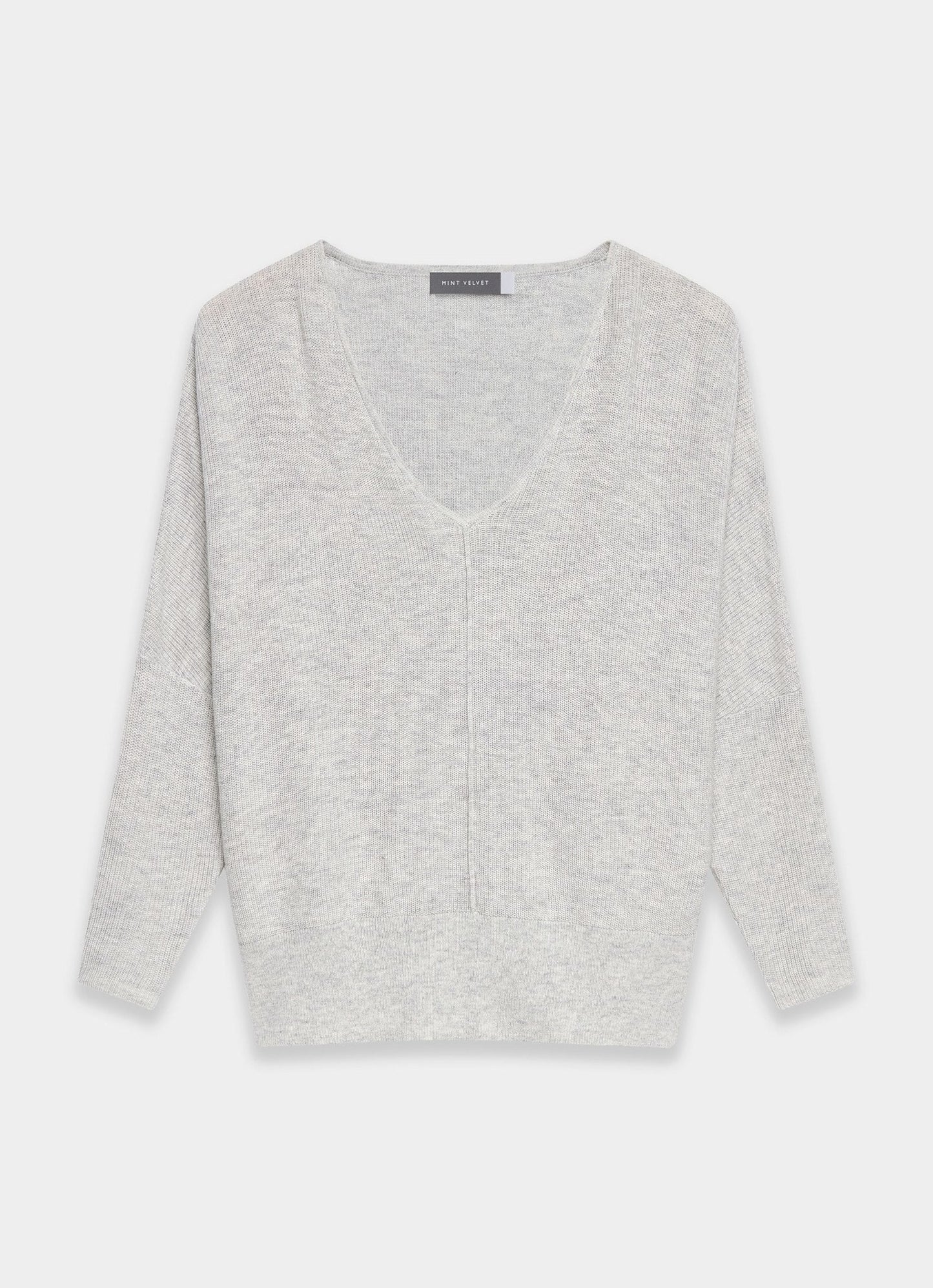 Grey Cotton Blend Batwing Jumper
